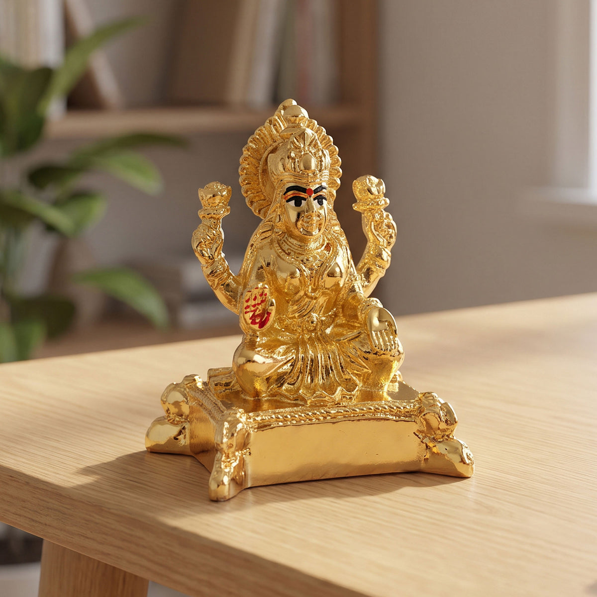 999 Silver Plated Goddess Lakshmi Seated Idol