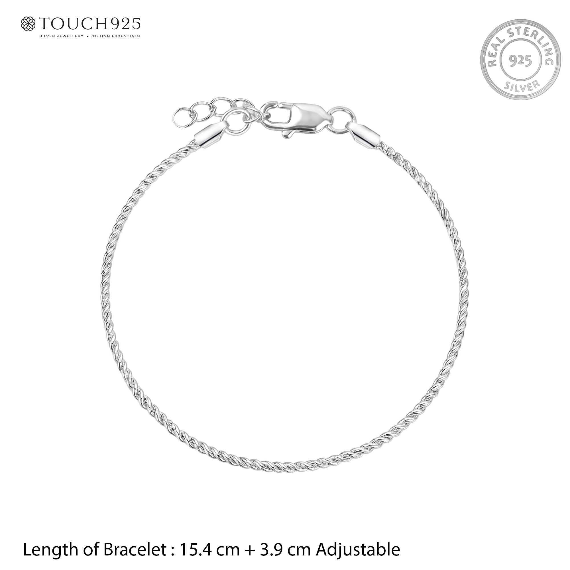 Silver Twisted Rope Bracelet