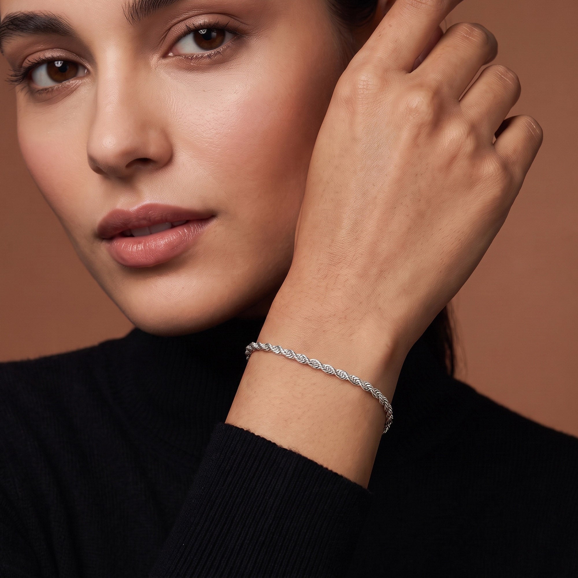 Silver Twisted Rope Bracelet