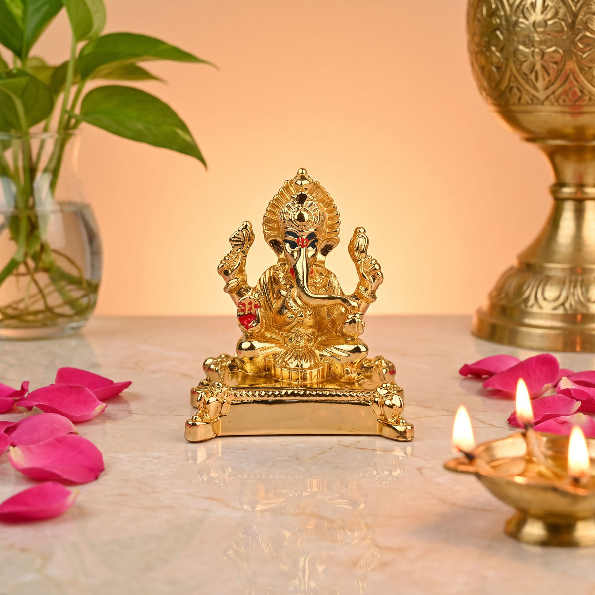 999 Silver Plated Lord Ganesha Idol