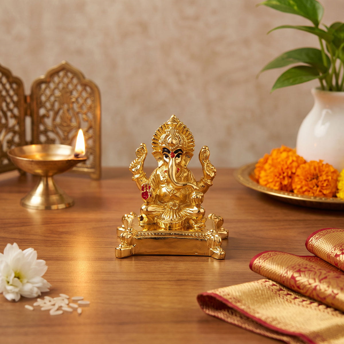 999 Silver Plated Lord Ganesha Idol