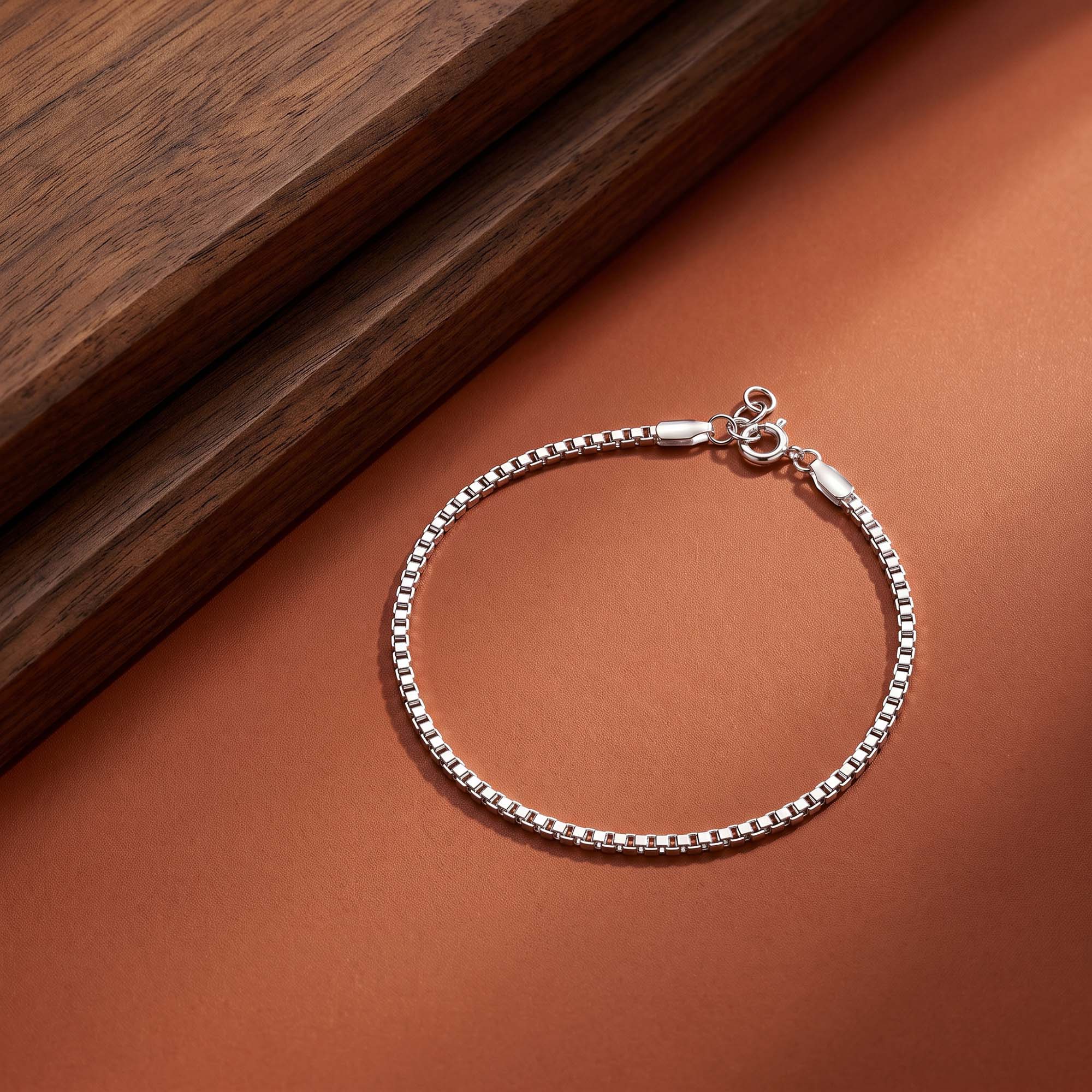 Silver Grid Chain Bracelet