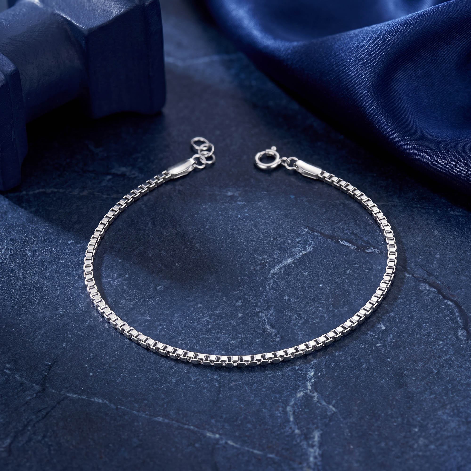 Silver Grid Chain Bracelet
