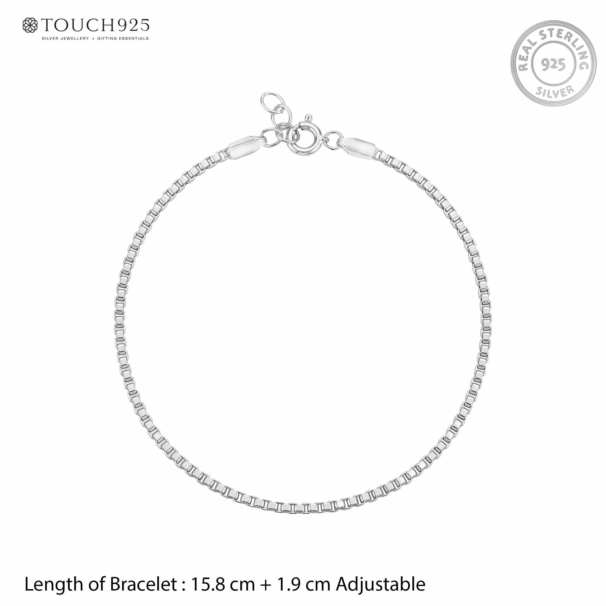 Silver Grid Chain Bracelet
