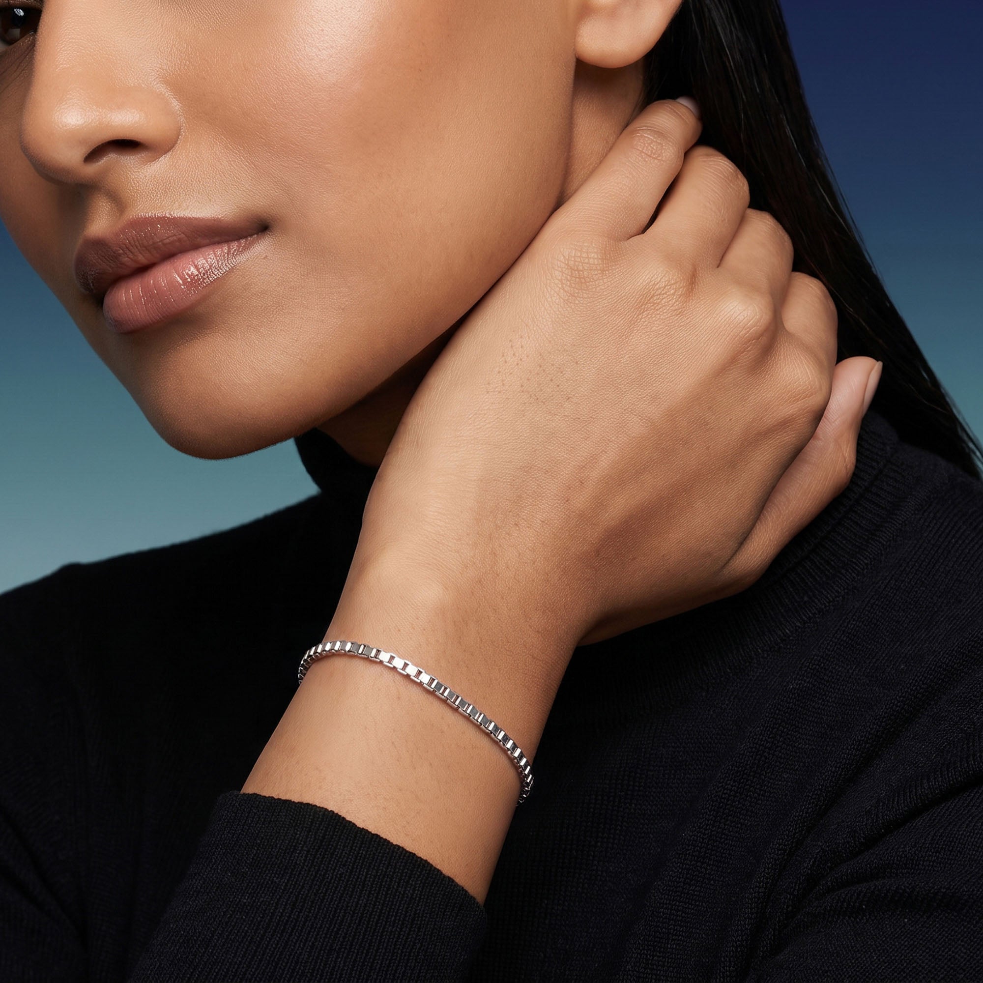 Silver Box Chain Bracelet