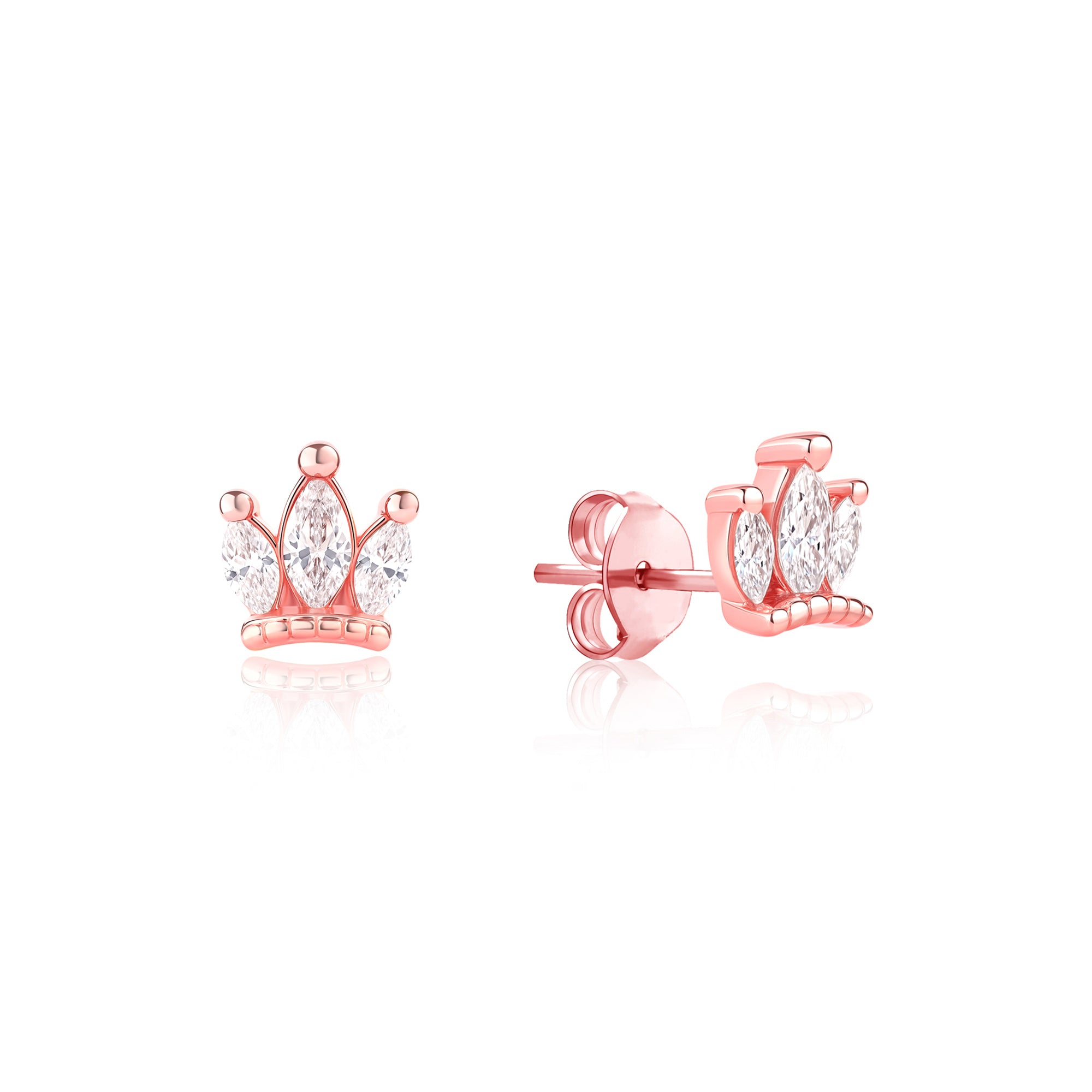 Triple Marquise Crown Stud Earrings