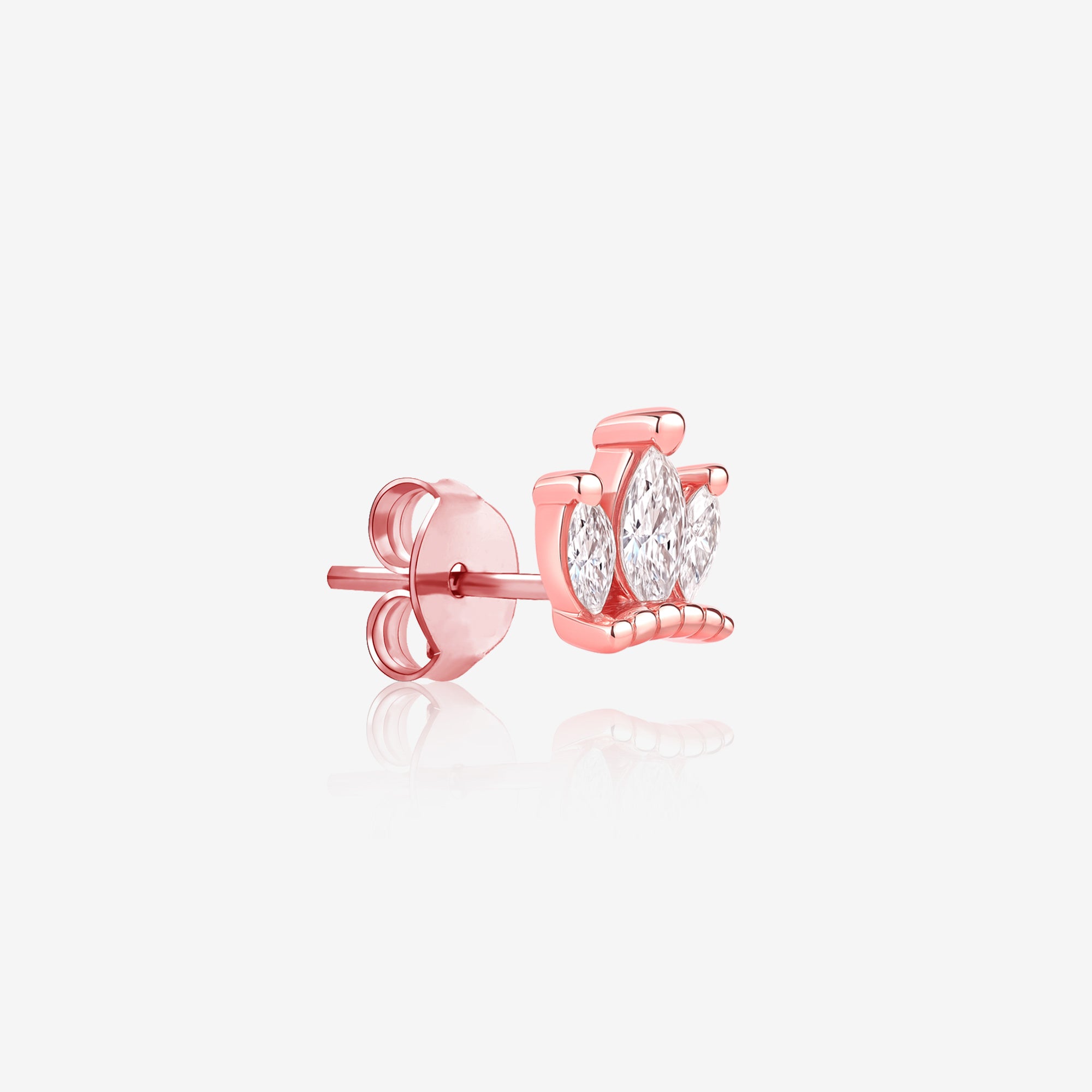 Triple Marquise Crown Stud Earrings