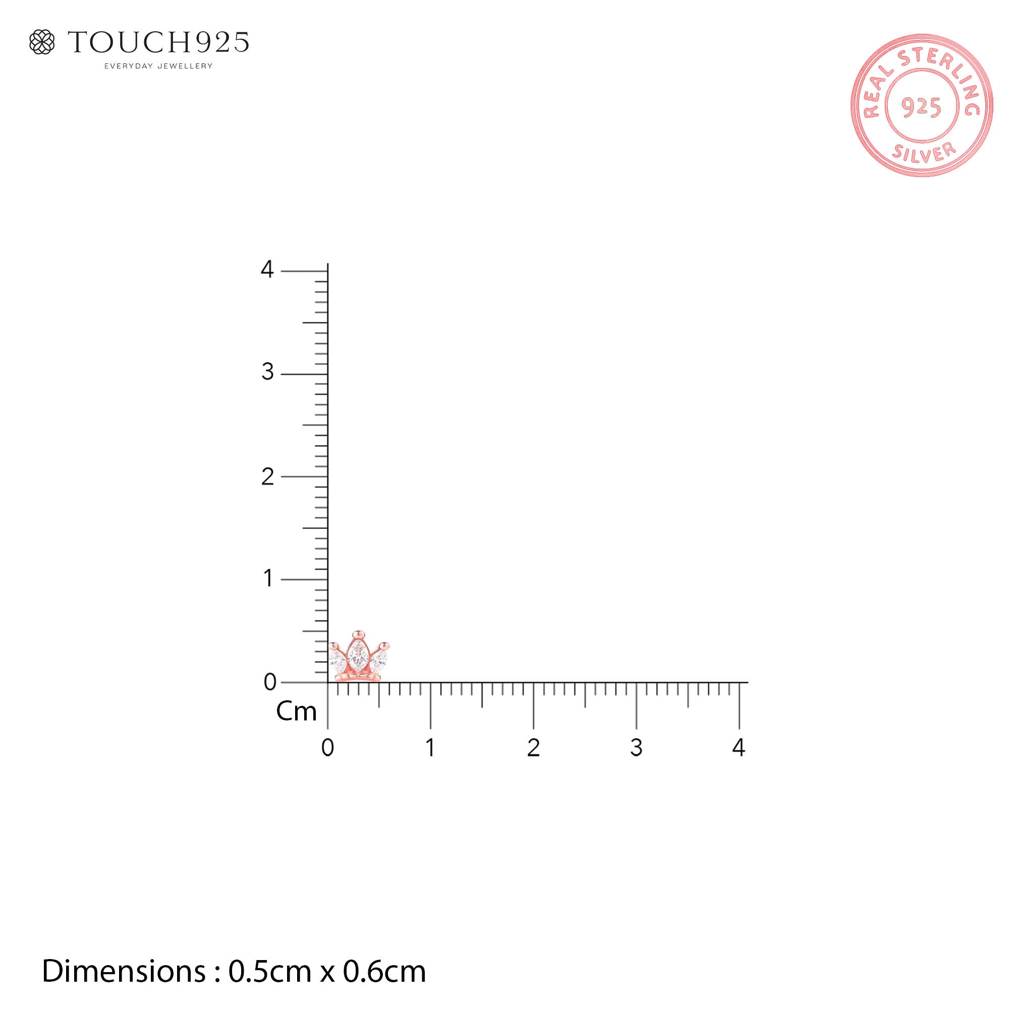 Triple Marquise Crown Stud Earrings