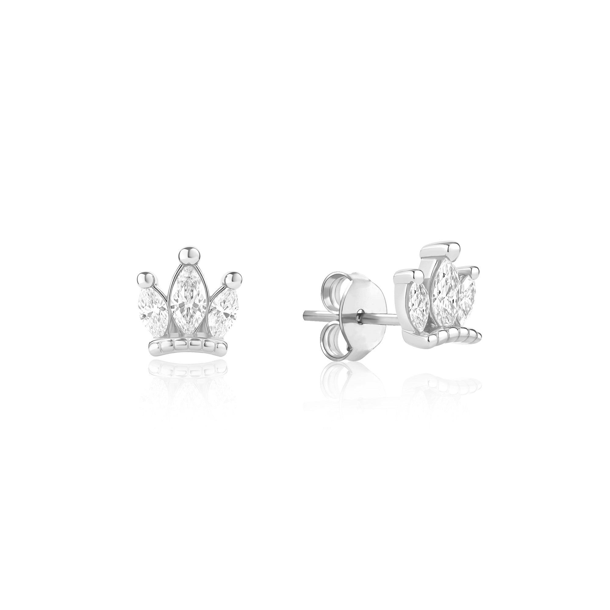 Triple Marquise Crown Stud Earrings