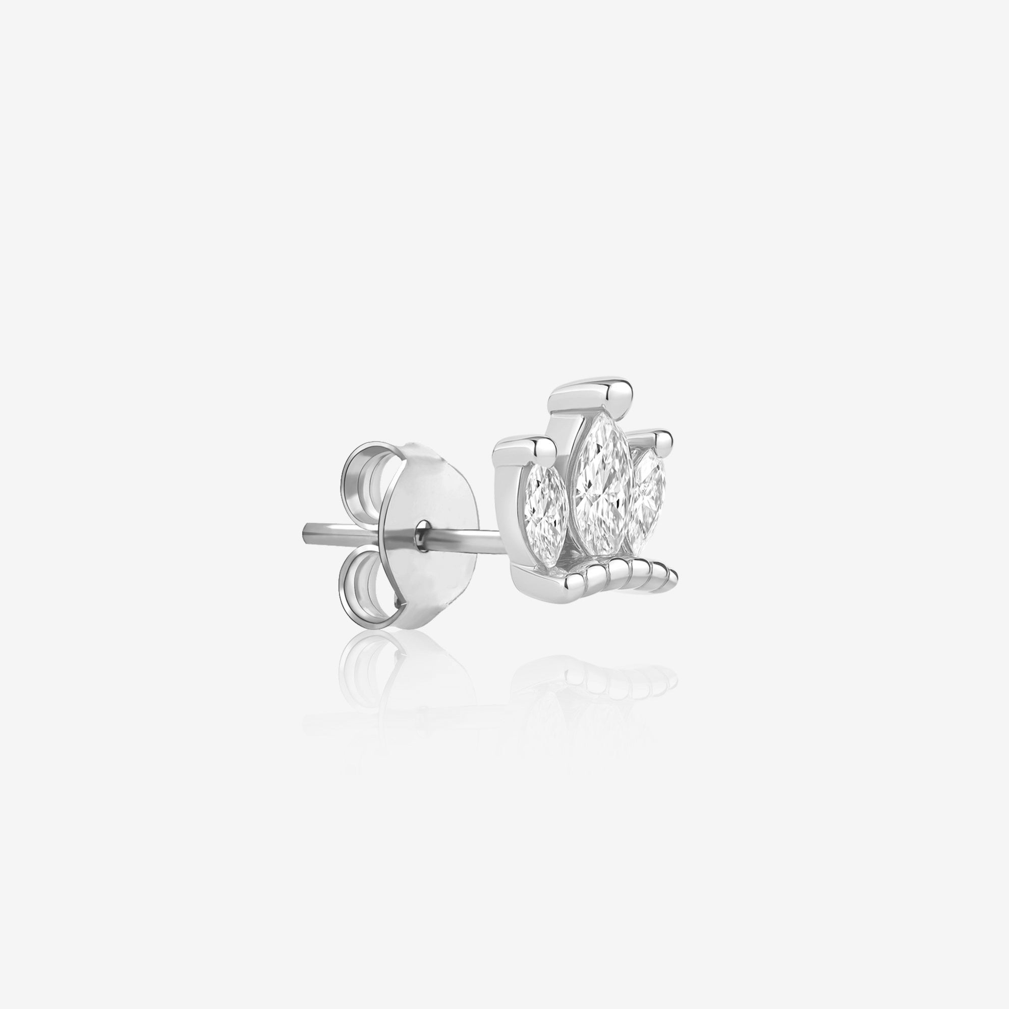 Triple Marquise Crown Stud Earrings