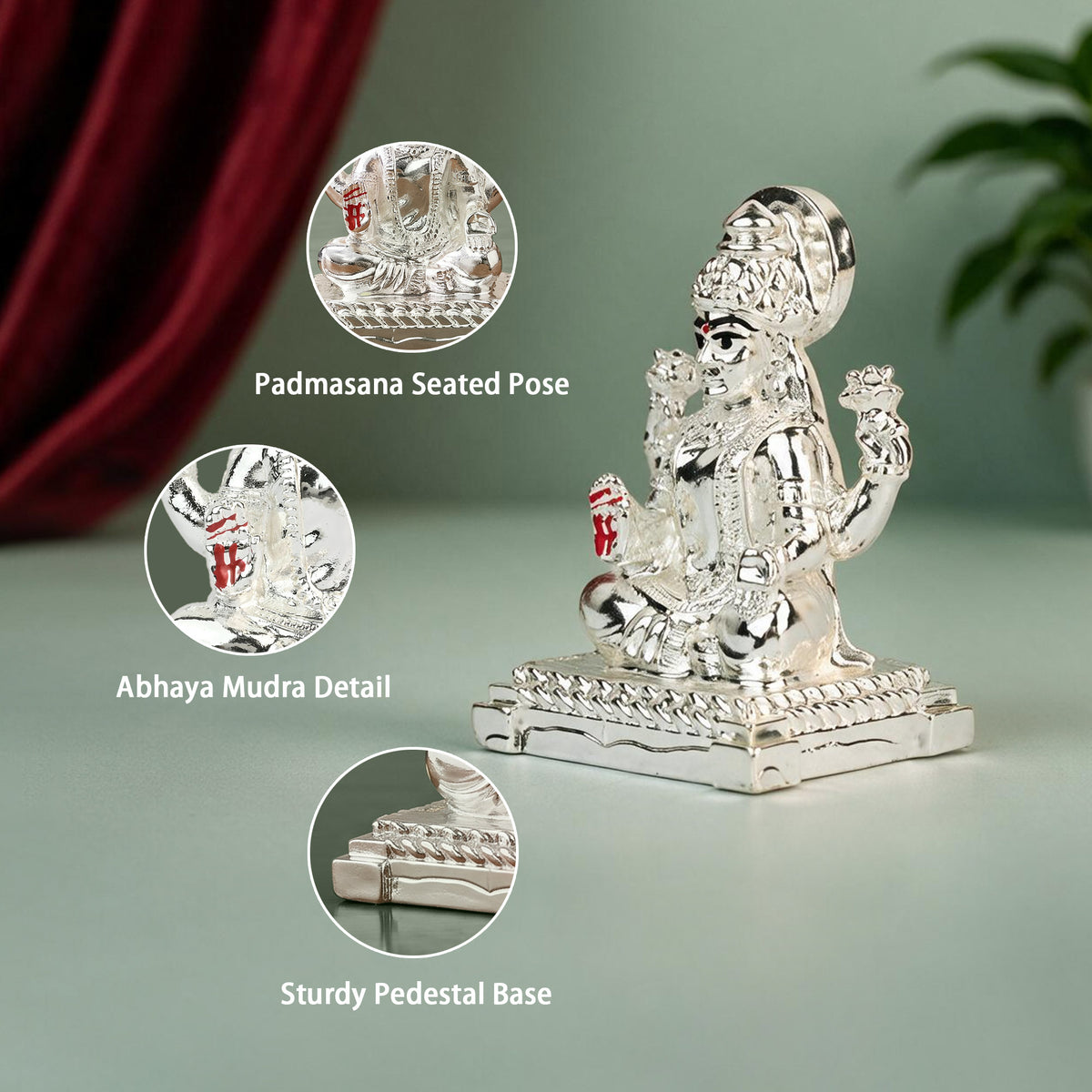 999 Silver Goddess Lakshmi Idol