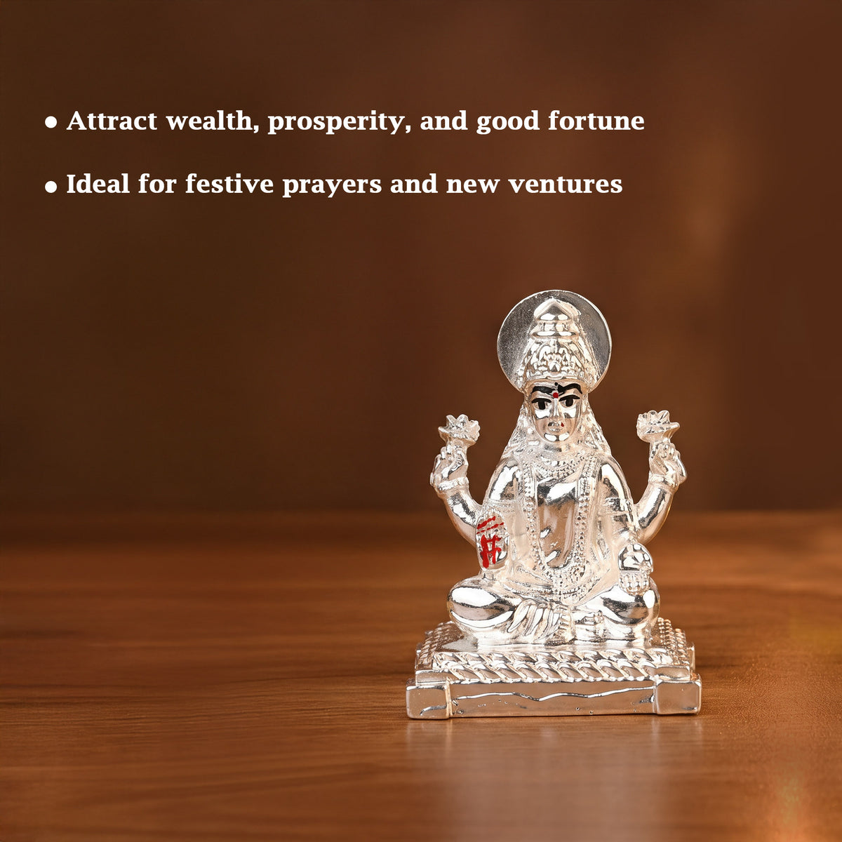 999 Silver Goddess Lakshmi Idol