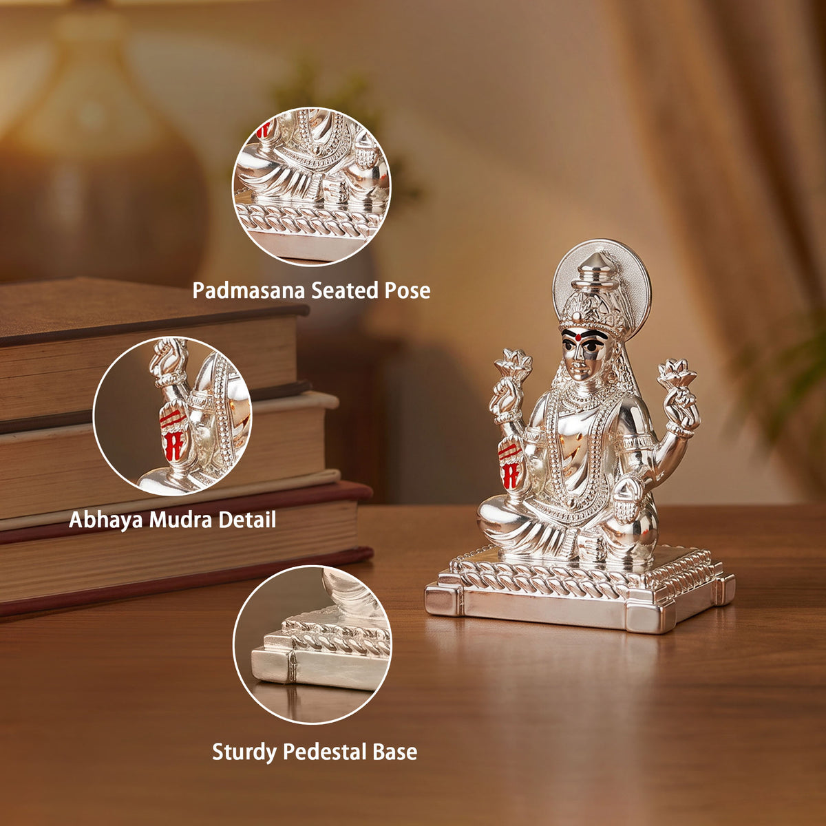 999 Silver Goddess Lakshmi Idol