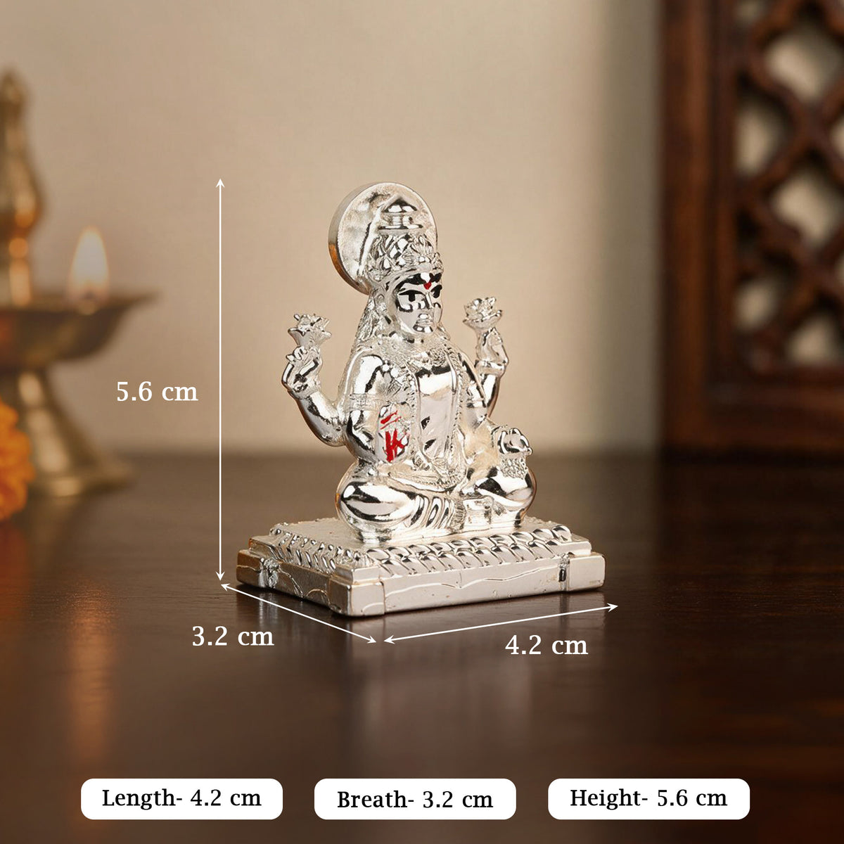 999 Silver Goddess Lakshmi Idol