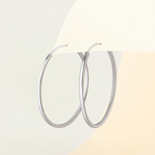 Solyn Silver Hoops