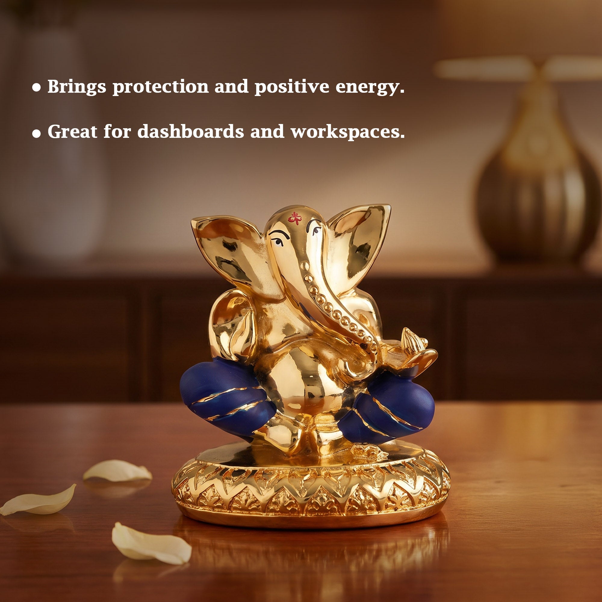 Lord Ganesha 24K Gold Plated Idol