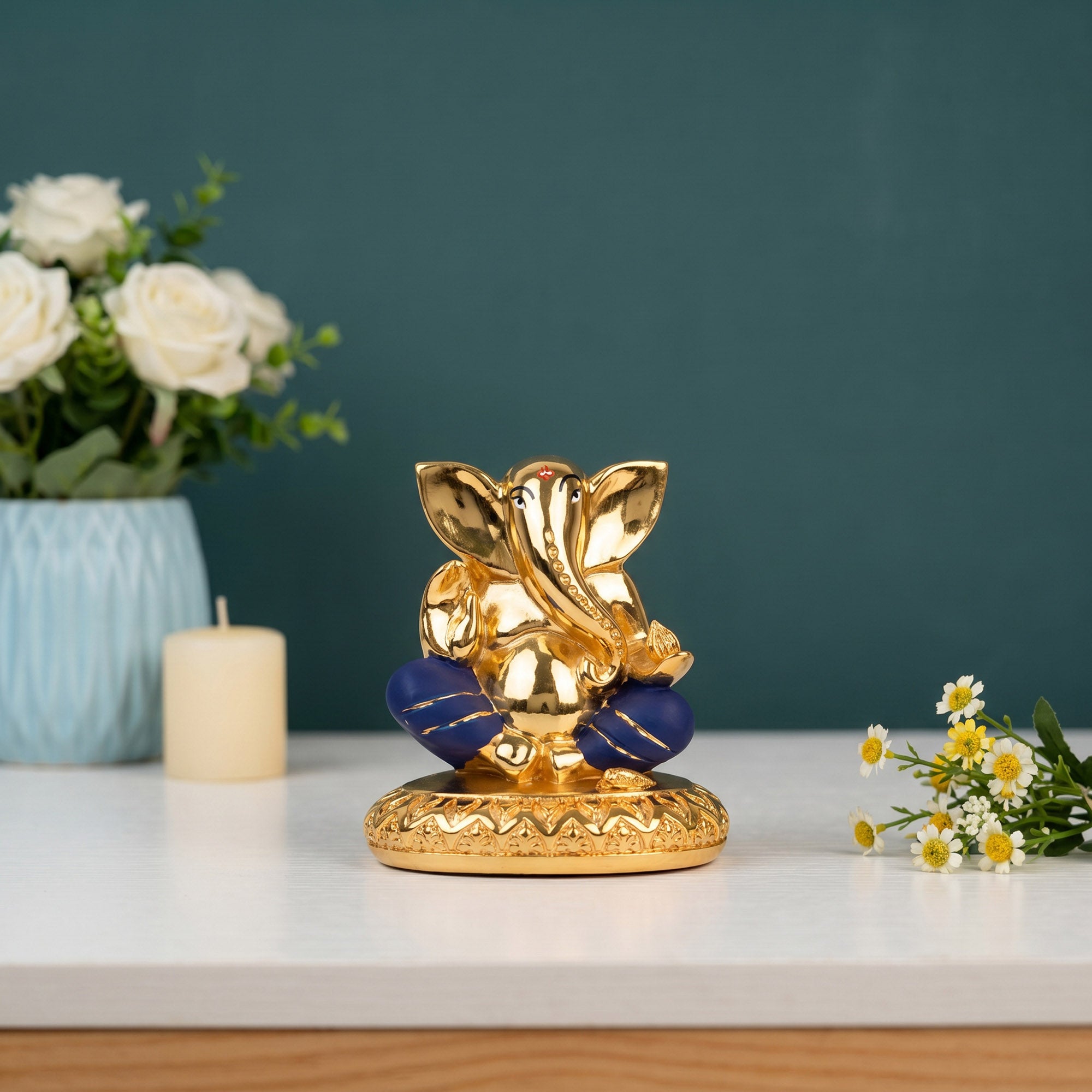 Lord Ganesha 24K Gold Plated Idol