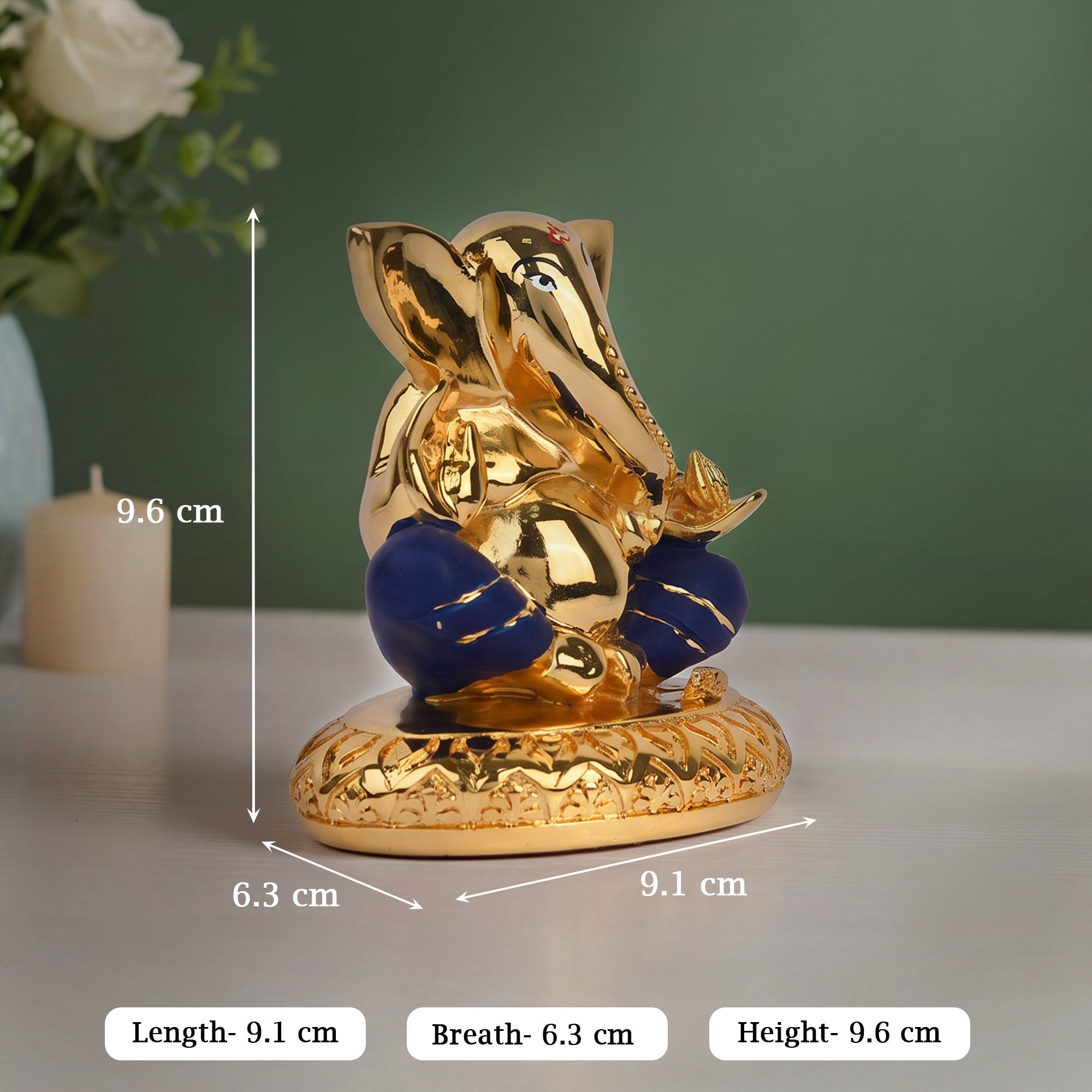 Lord Ganesha 24K Gold Plated Idol