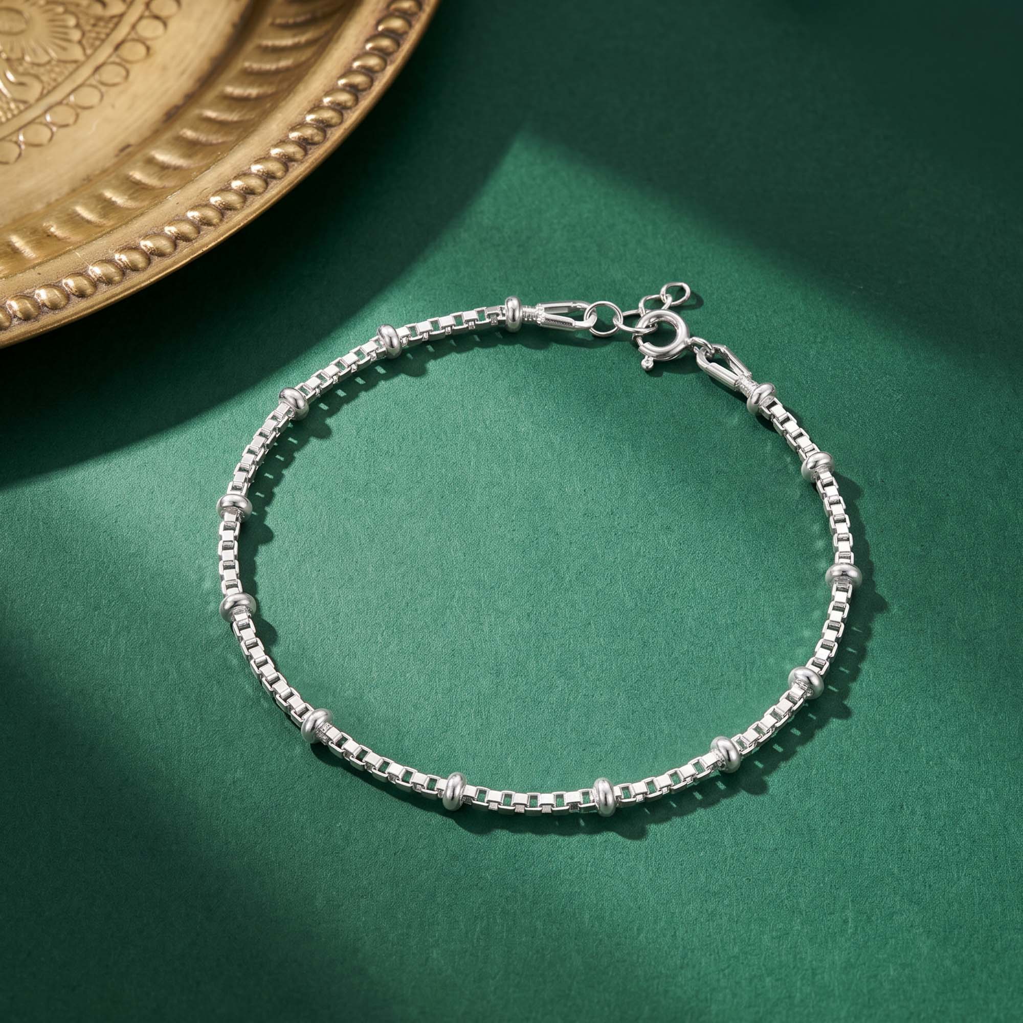 Beaded Box Chain Bracelet