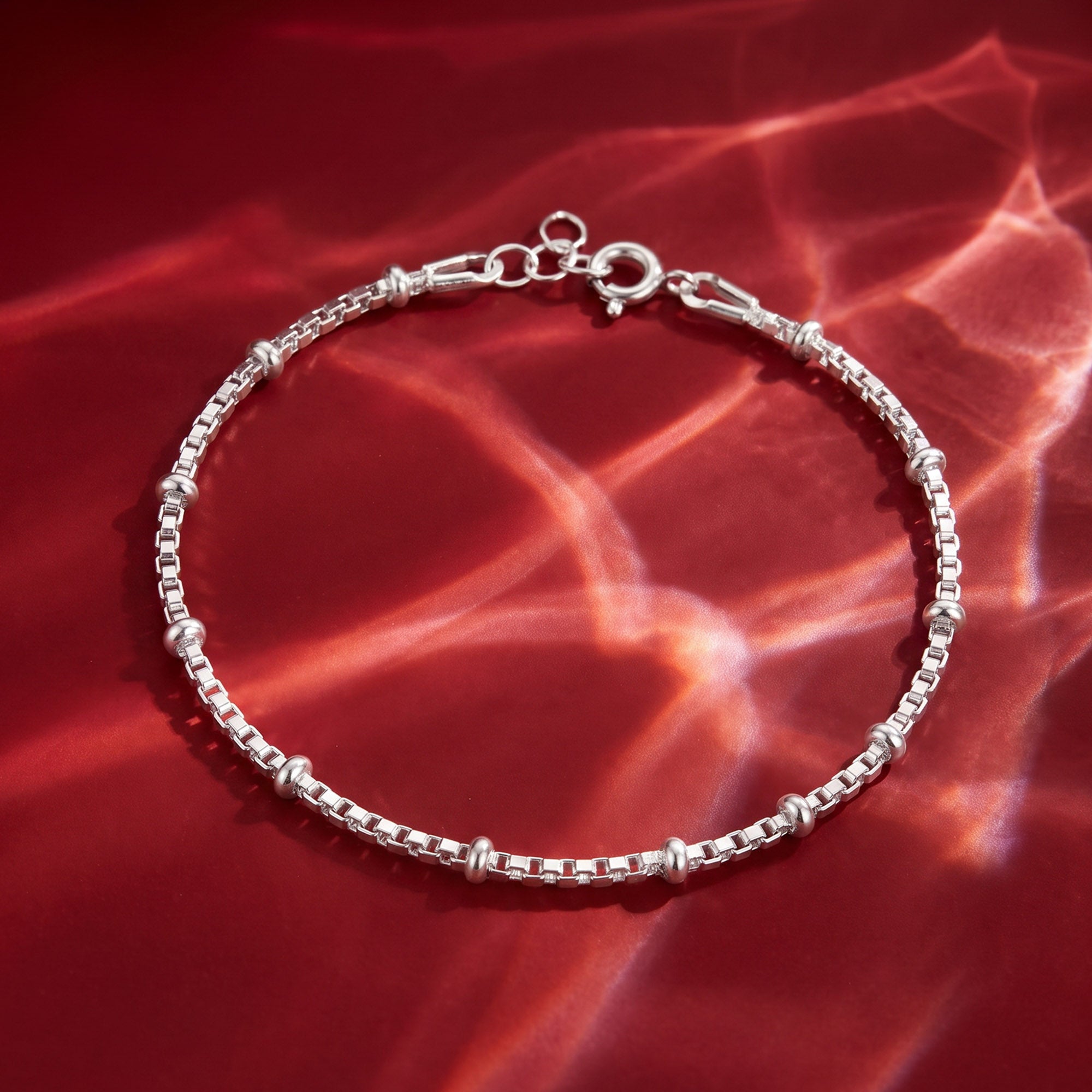 Beaded Box Chain Bracelet