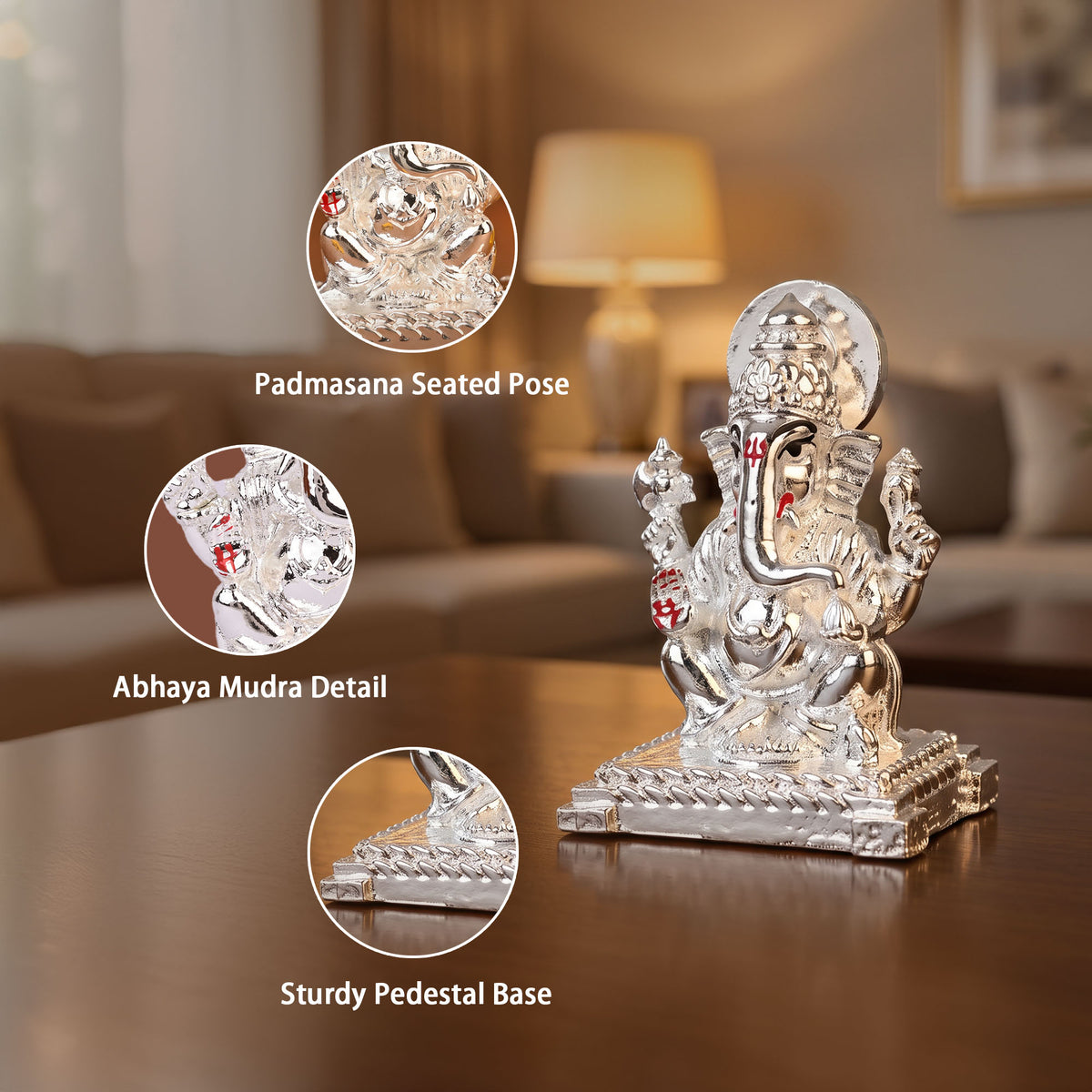 999 Silver Lord Ganesha Idol