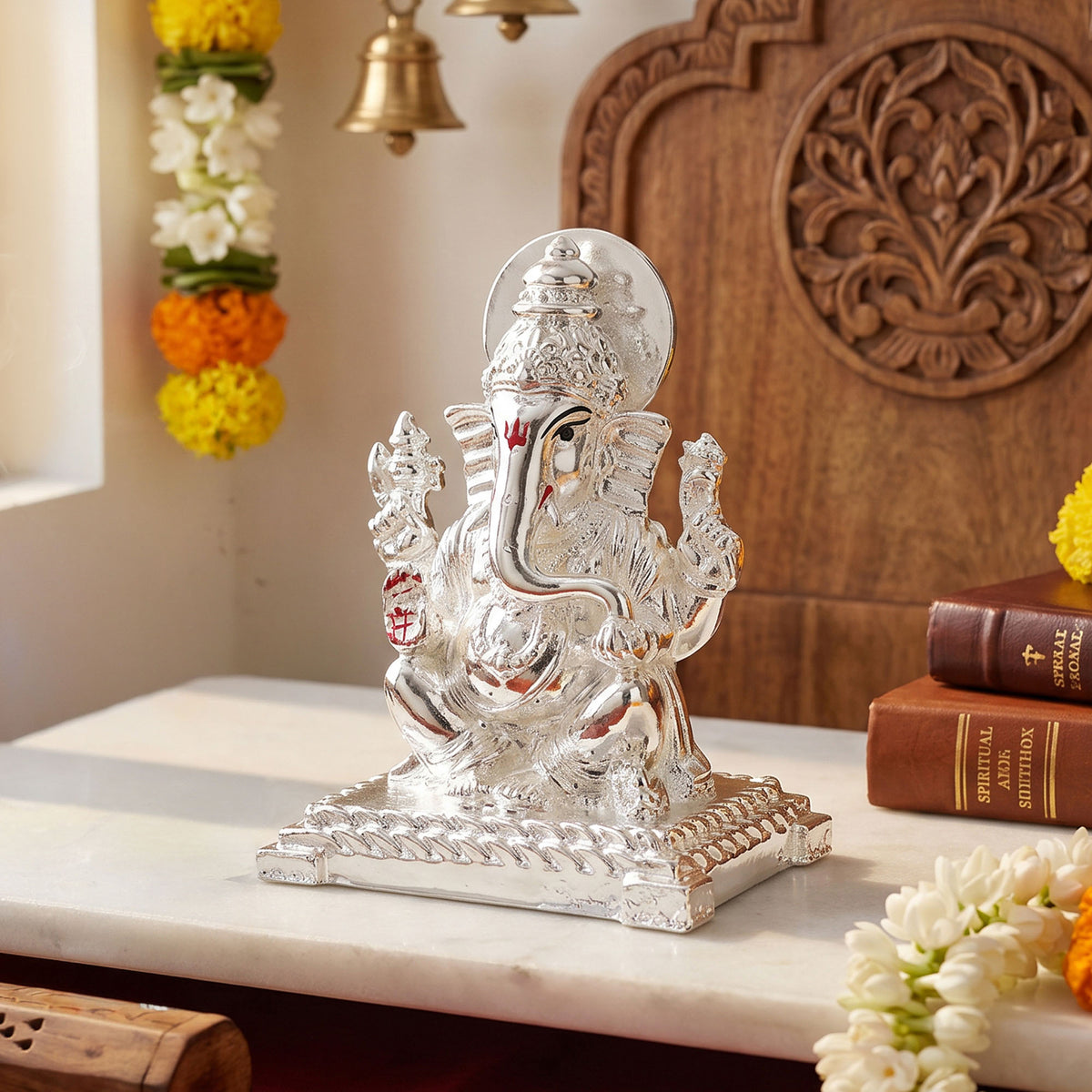 999 Silver Lord Ganesha Idol