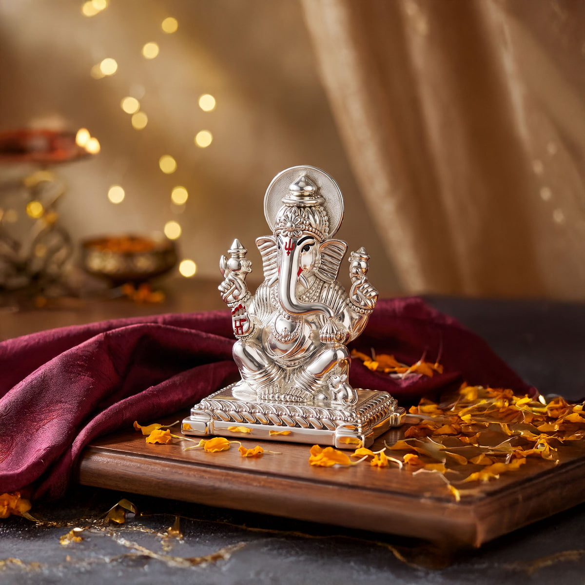 999 Silver Lord Ganesha Idol