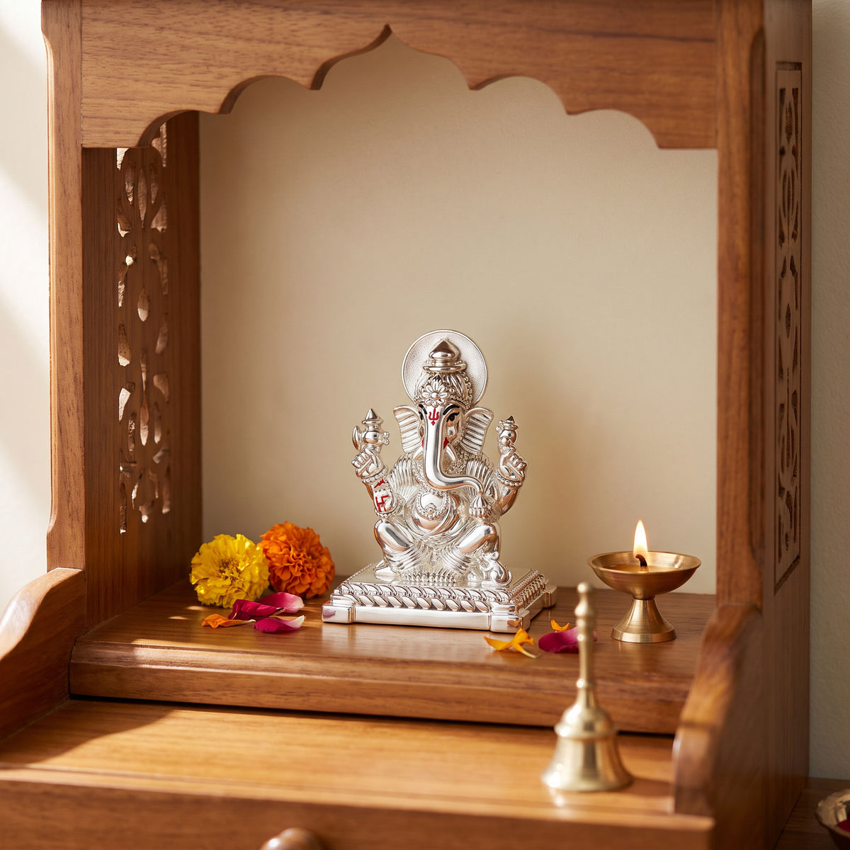 999 Silver Lord Ganesha Idol