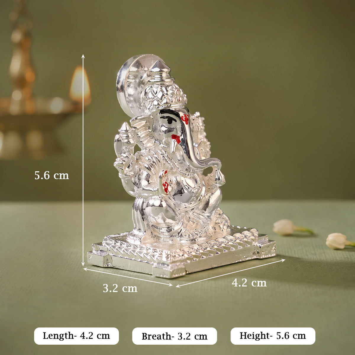 999 Silver Lord Ganesha Idol