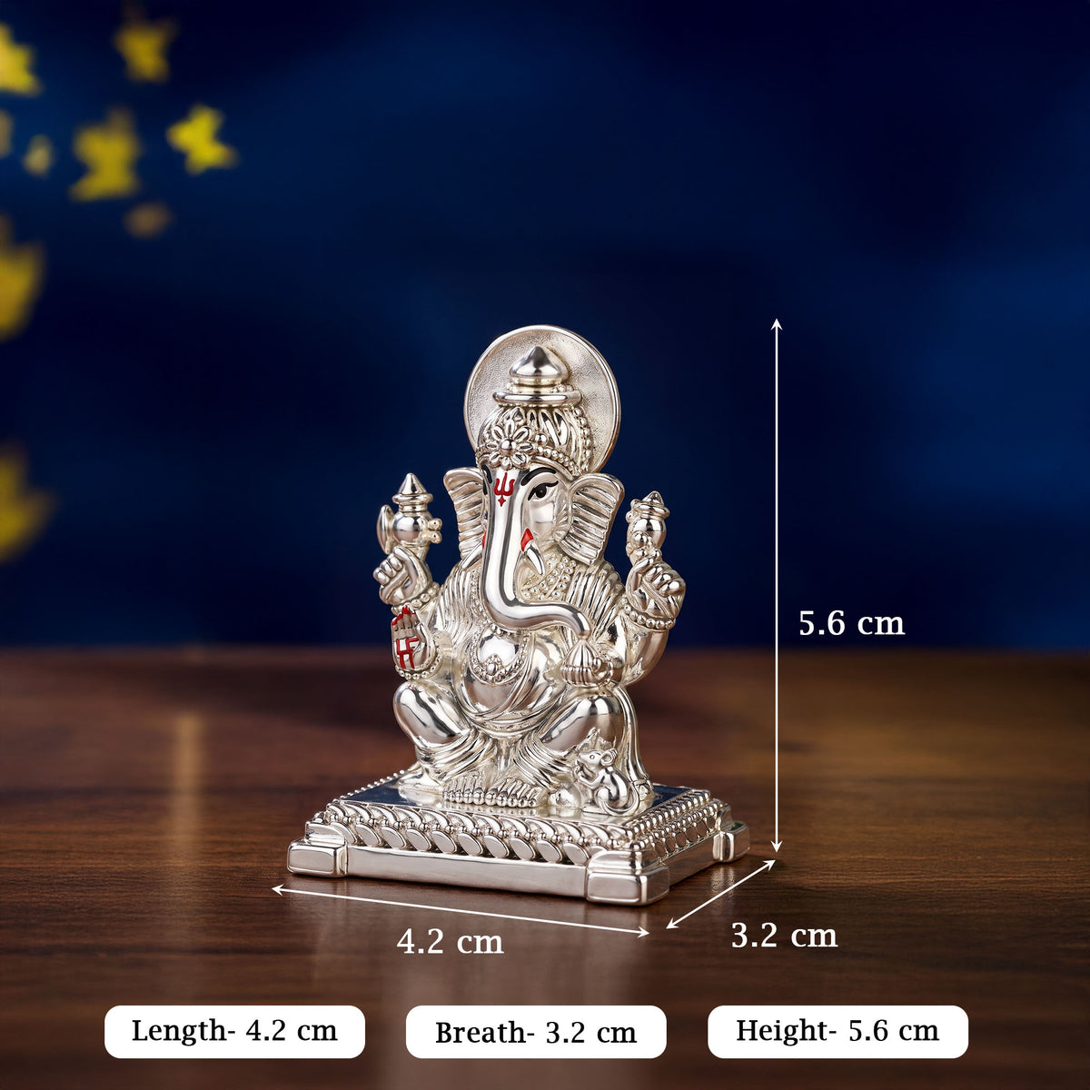 999 Silver Lord Ganesha Idol