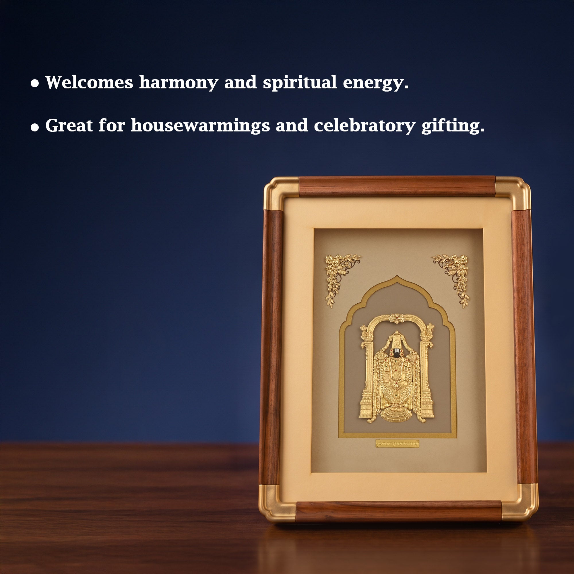 Lord Tirupati Balaji 24K Gold Foil Frame