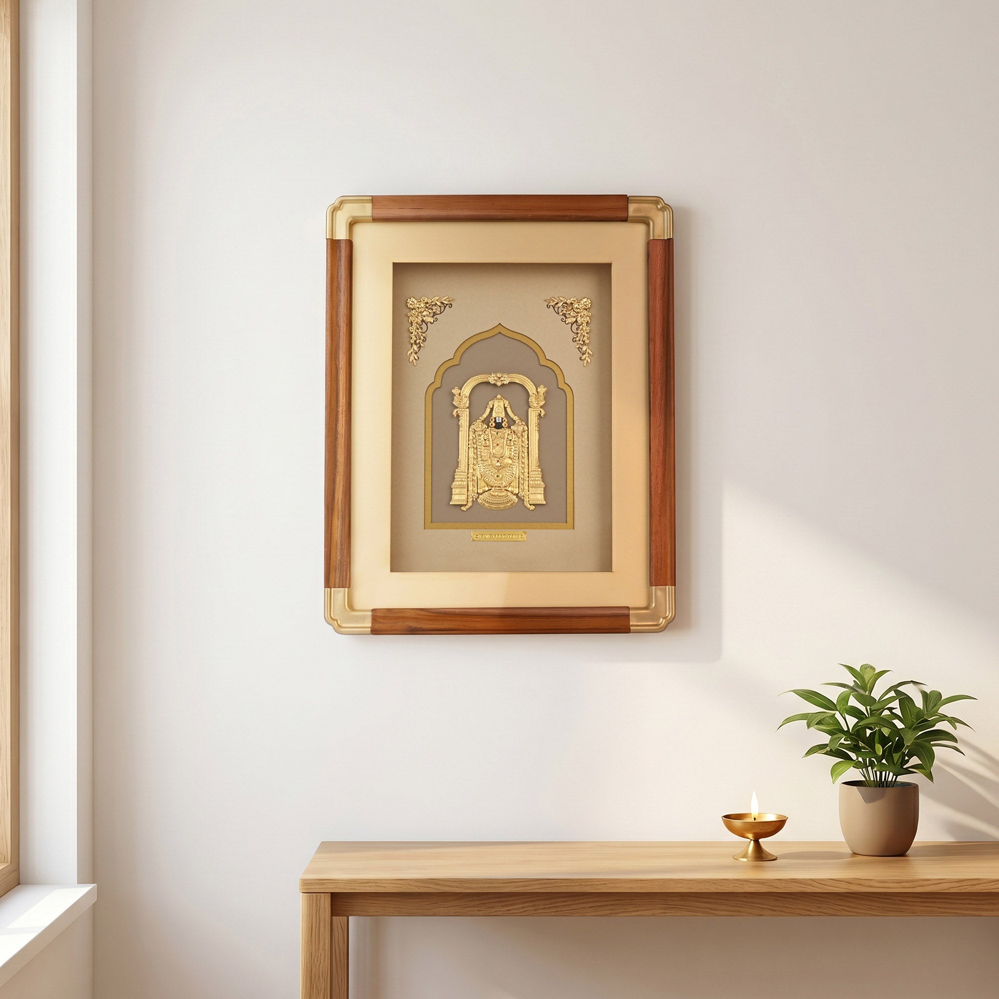 Lord Tirupati Balaji 24K Gold Foil Frame