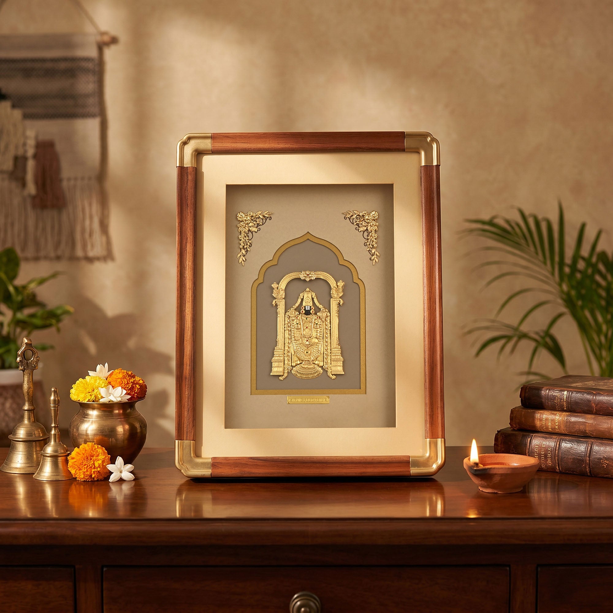 Lord Tirupati Balaji 24K Gold Foil Frame