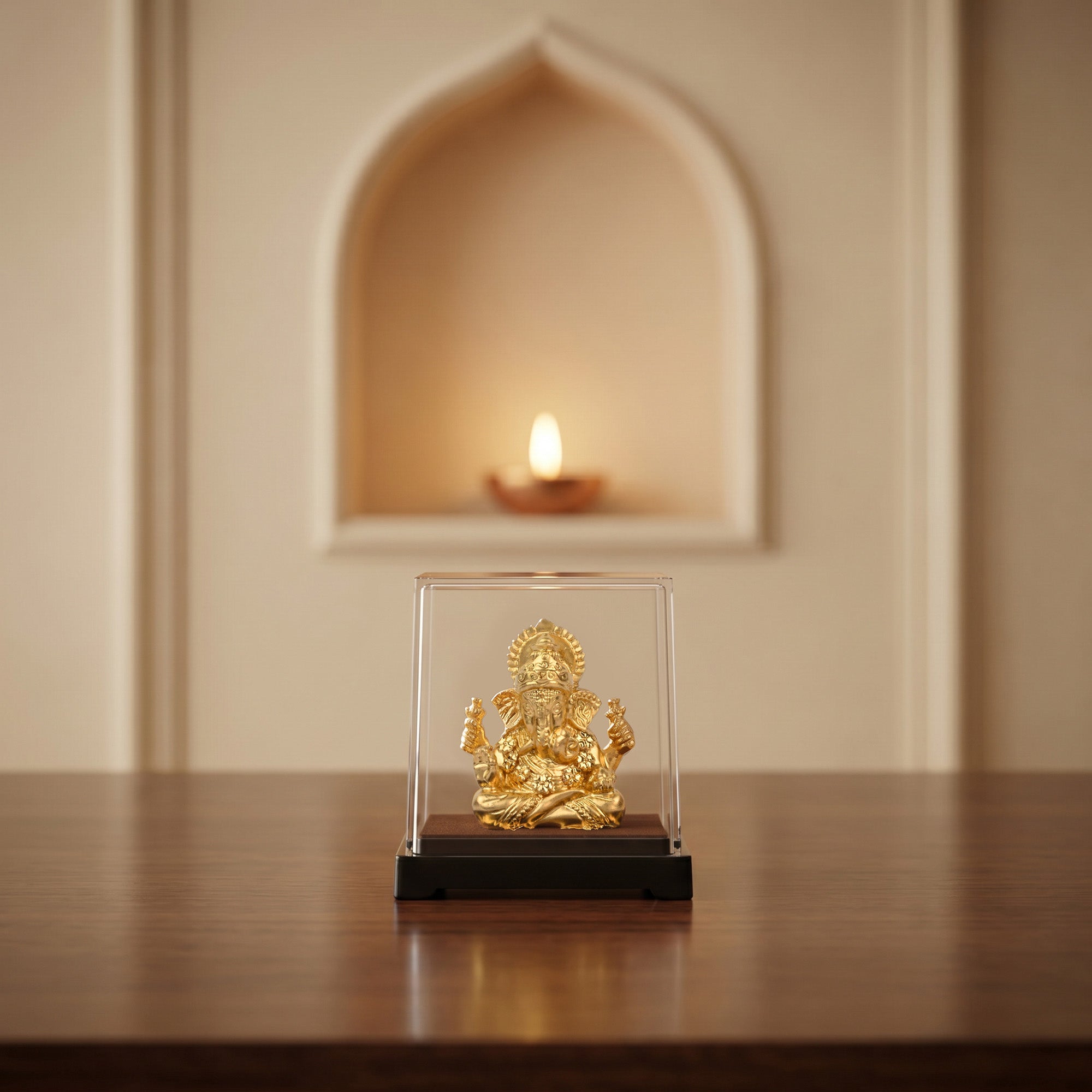 Lord Ganesha 24K Gold Foil Display Idol