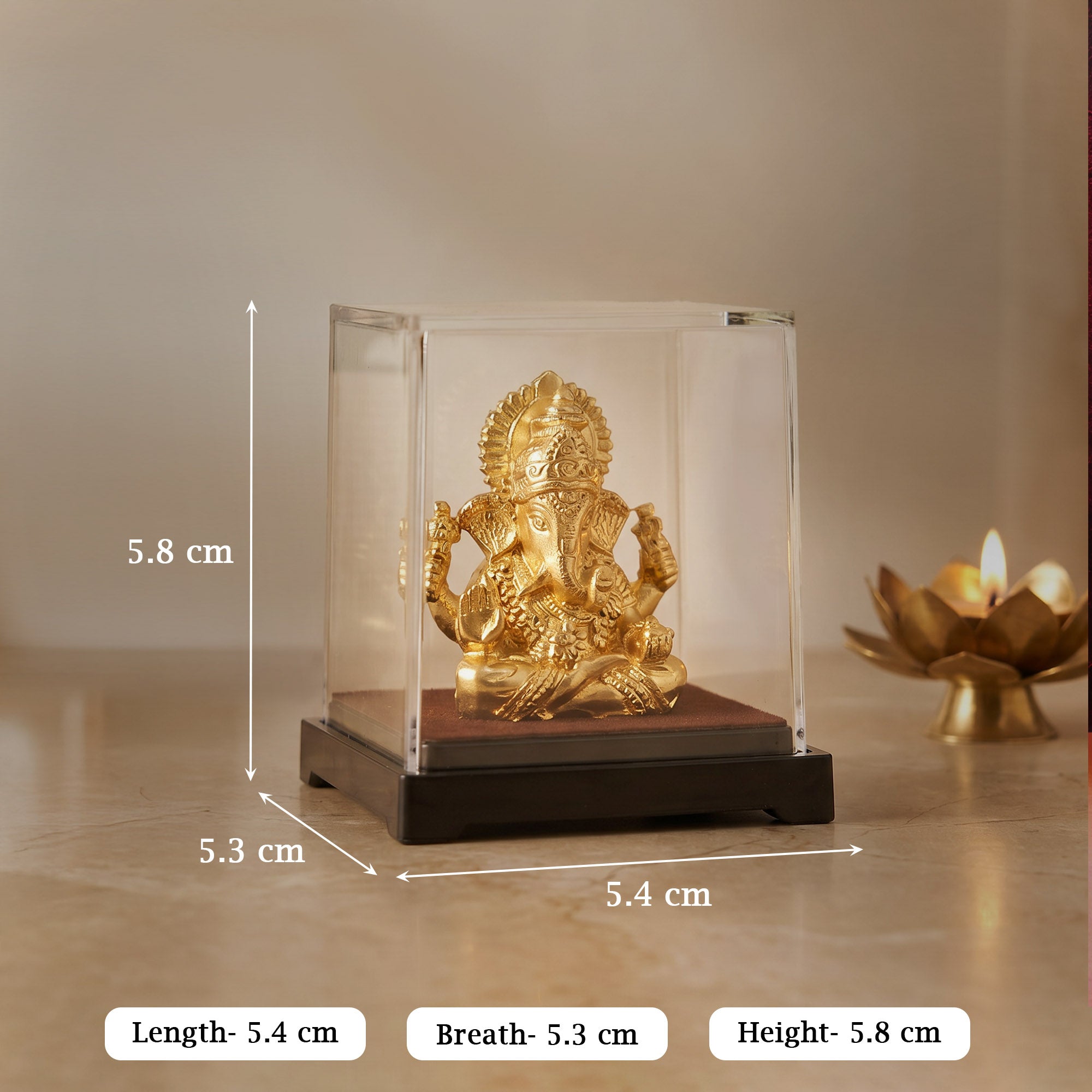 Lord Ganesha 24K Gold Foil Display Idol
