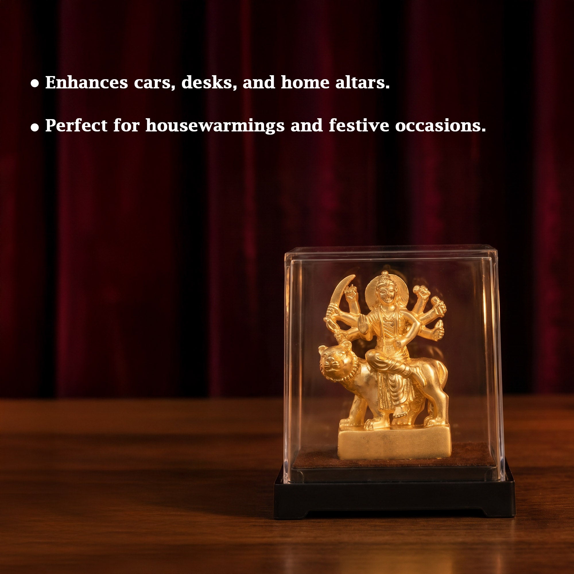 Goddess Durga 24K Gold Foil Display Idol