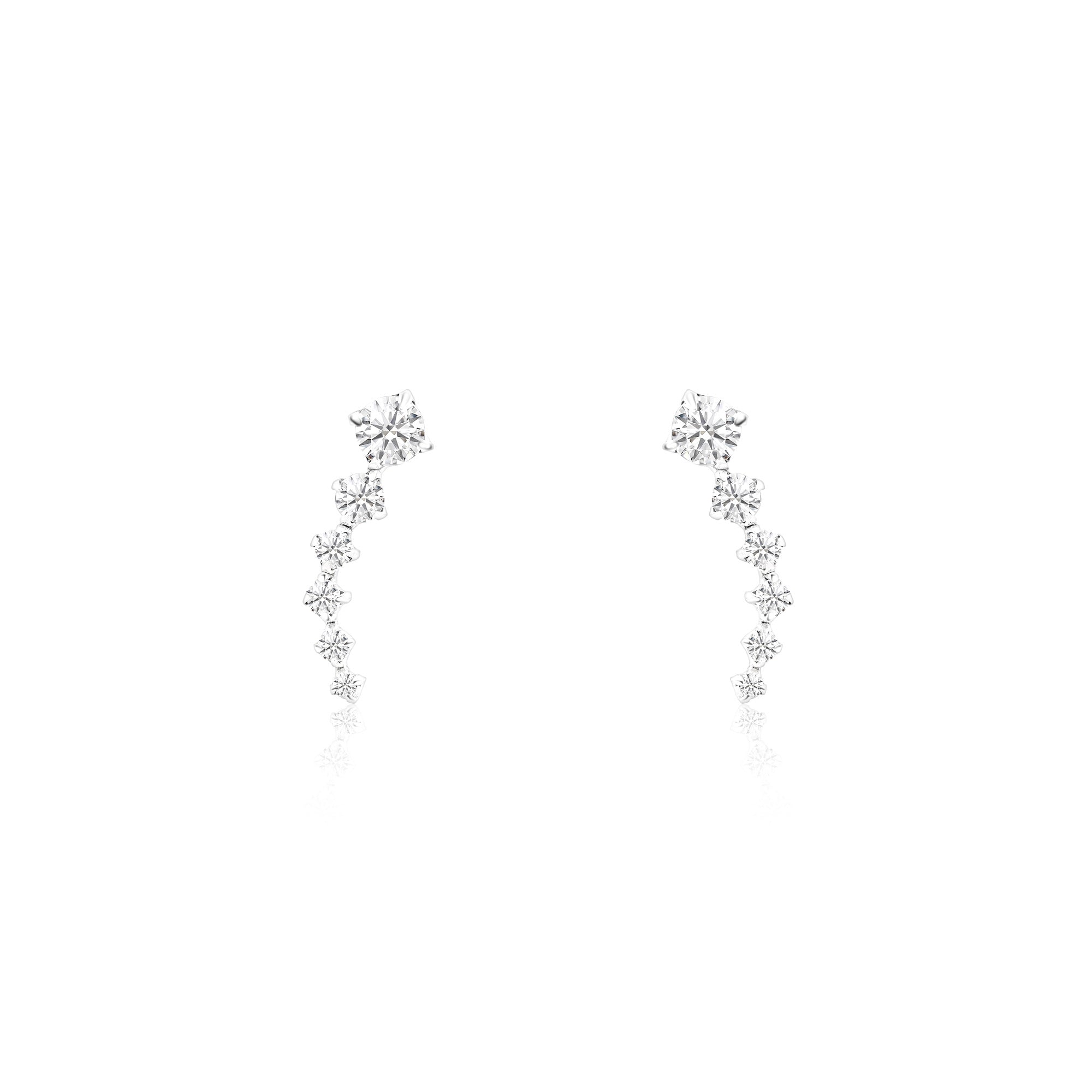 MoonArc Silver Earrings