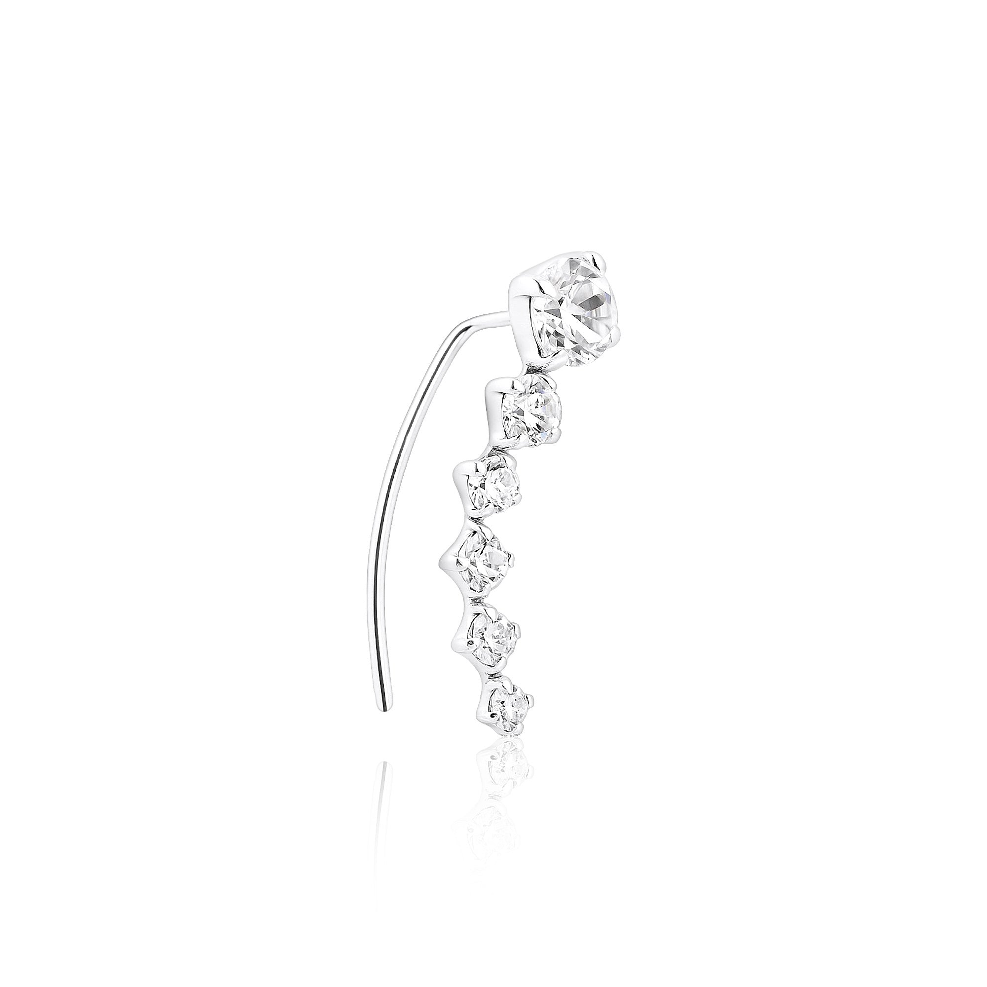 MoonArc Silver Earrings