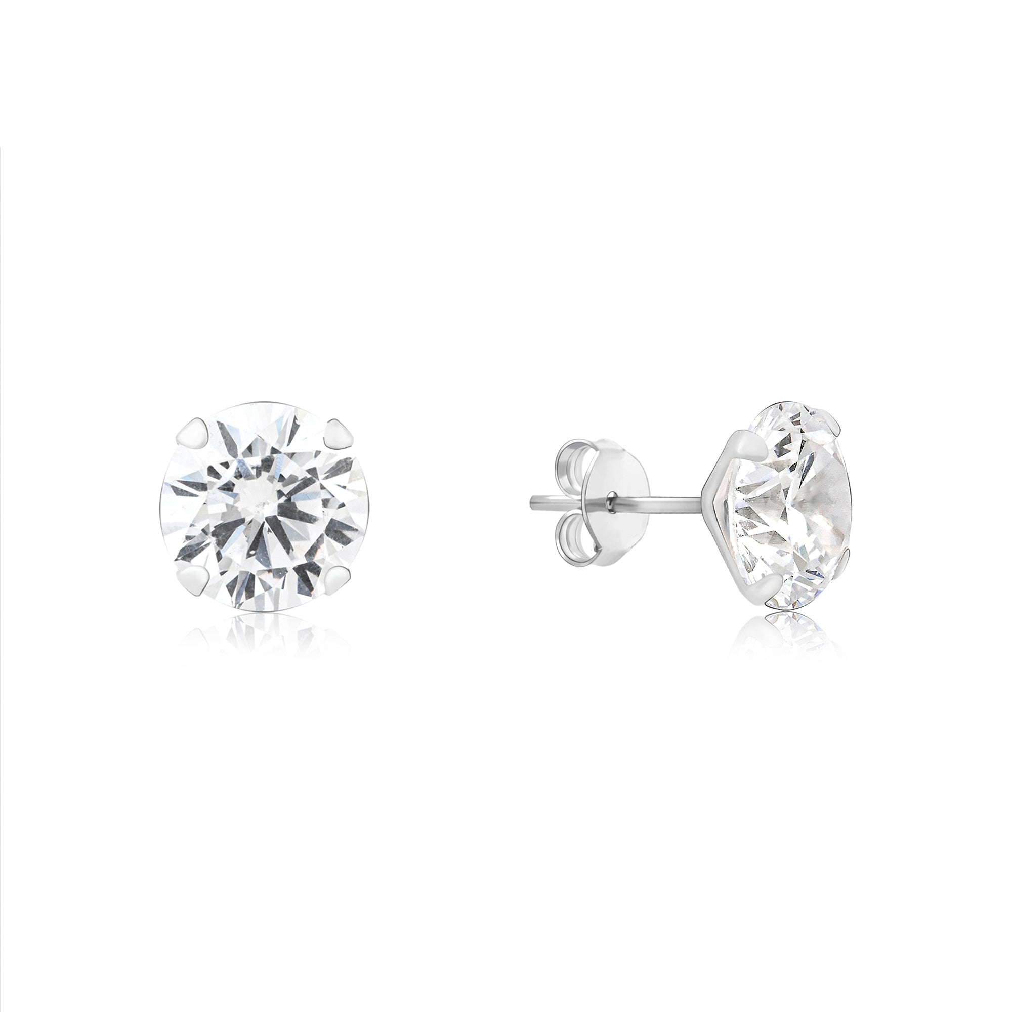 Classic Round CZ Stud Earrings