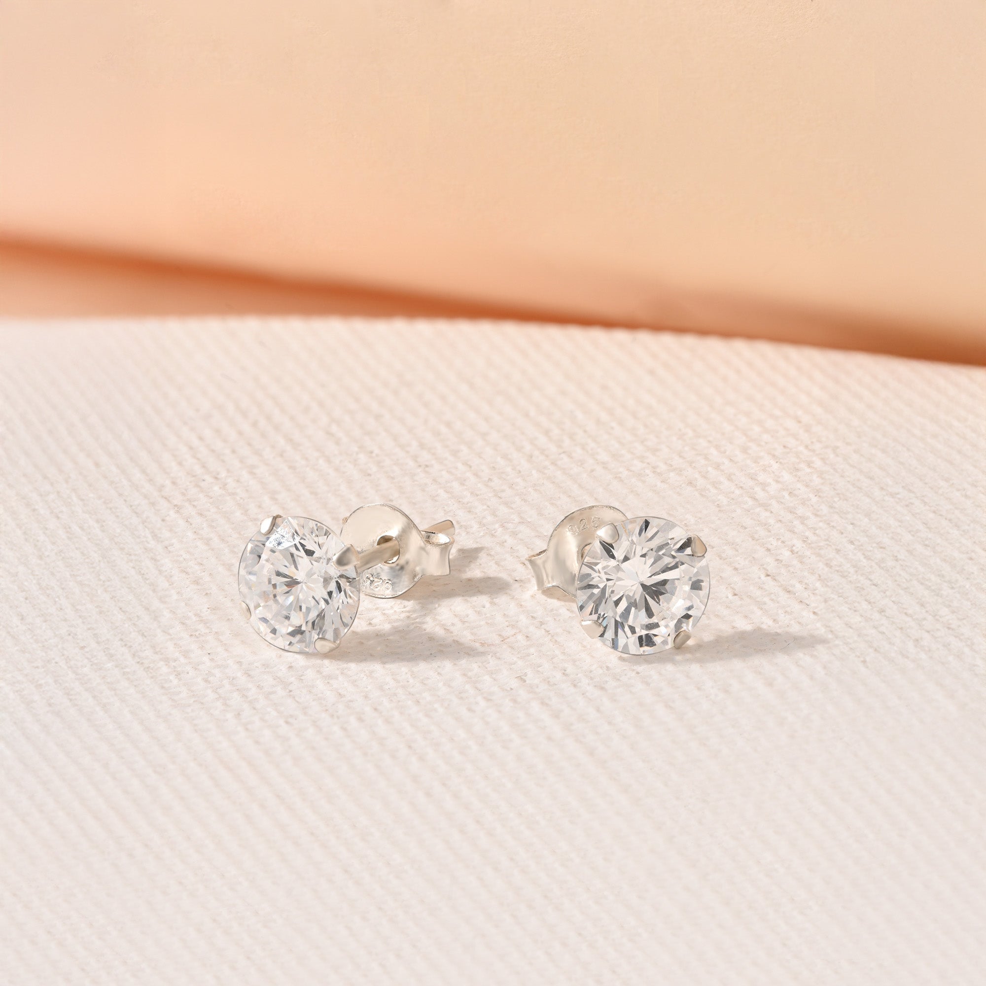 Classic Round CZ Stud Earrings
