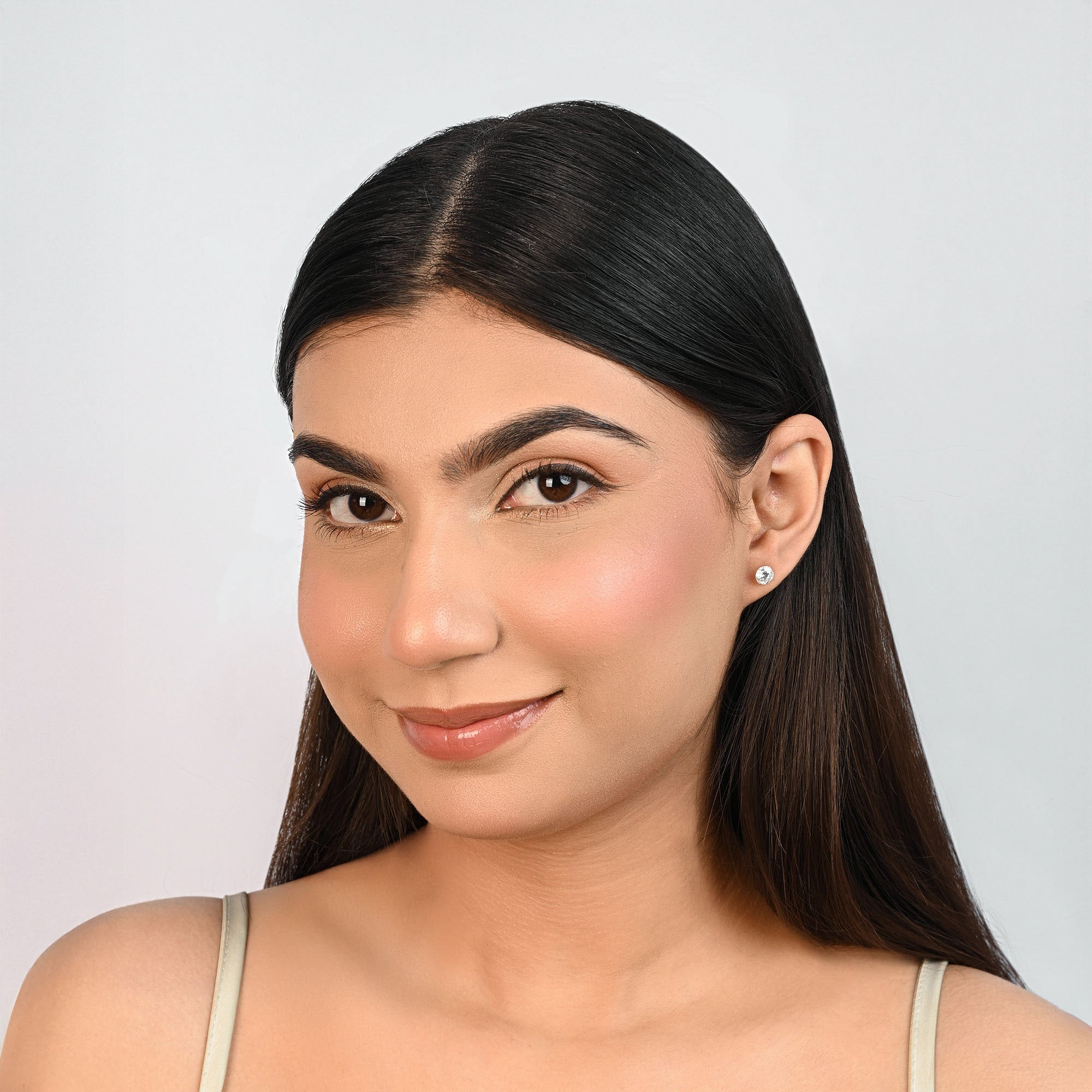 Classic Round CZ Stud Earrings