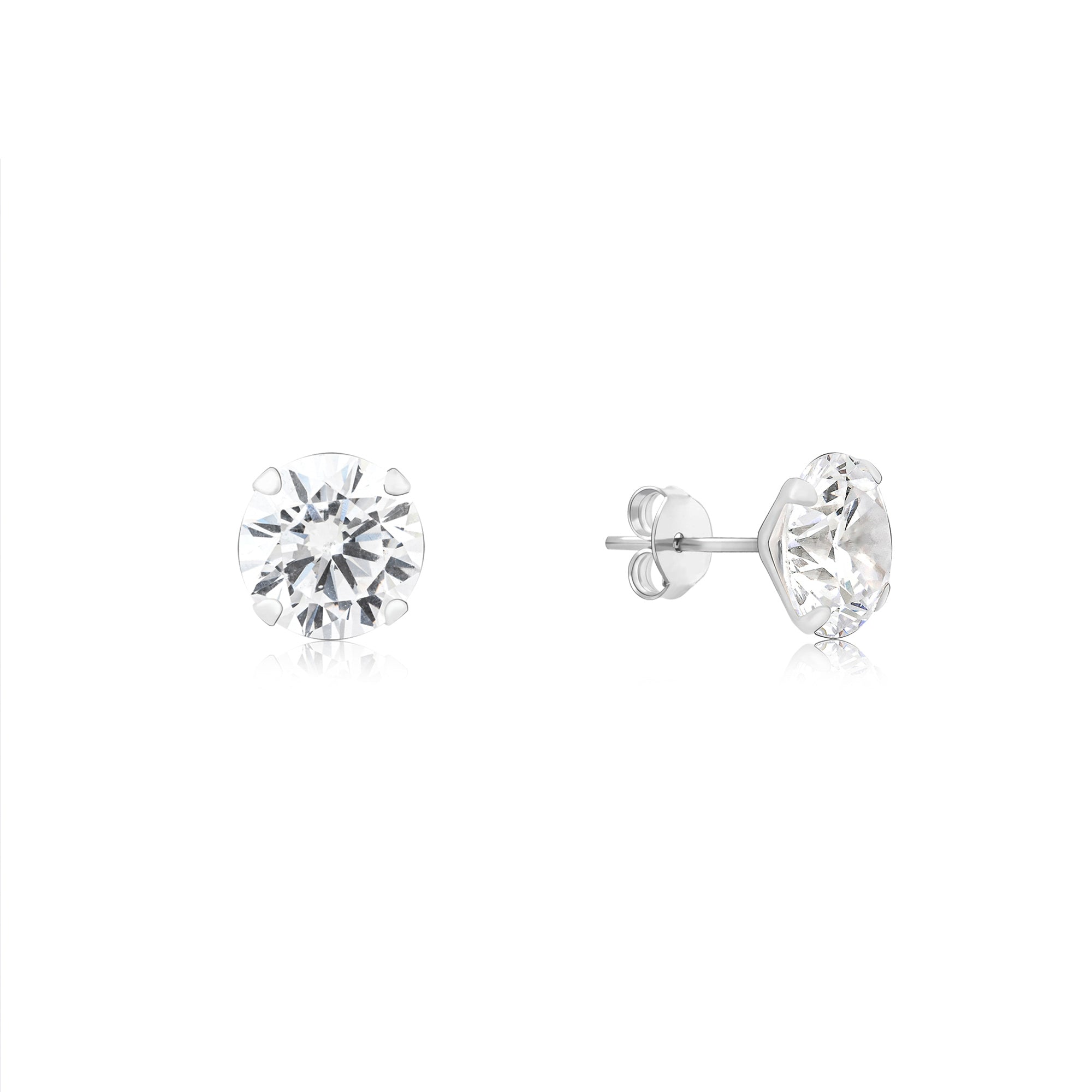 Classic Round CZ Stud Earrings