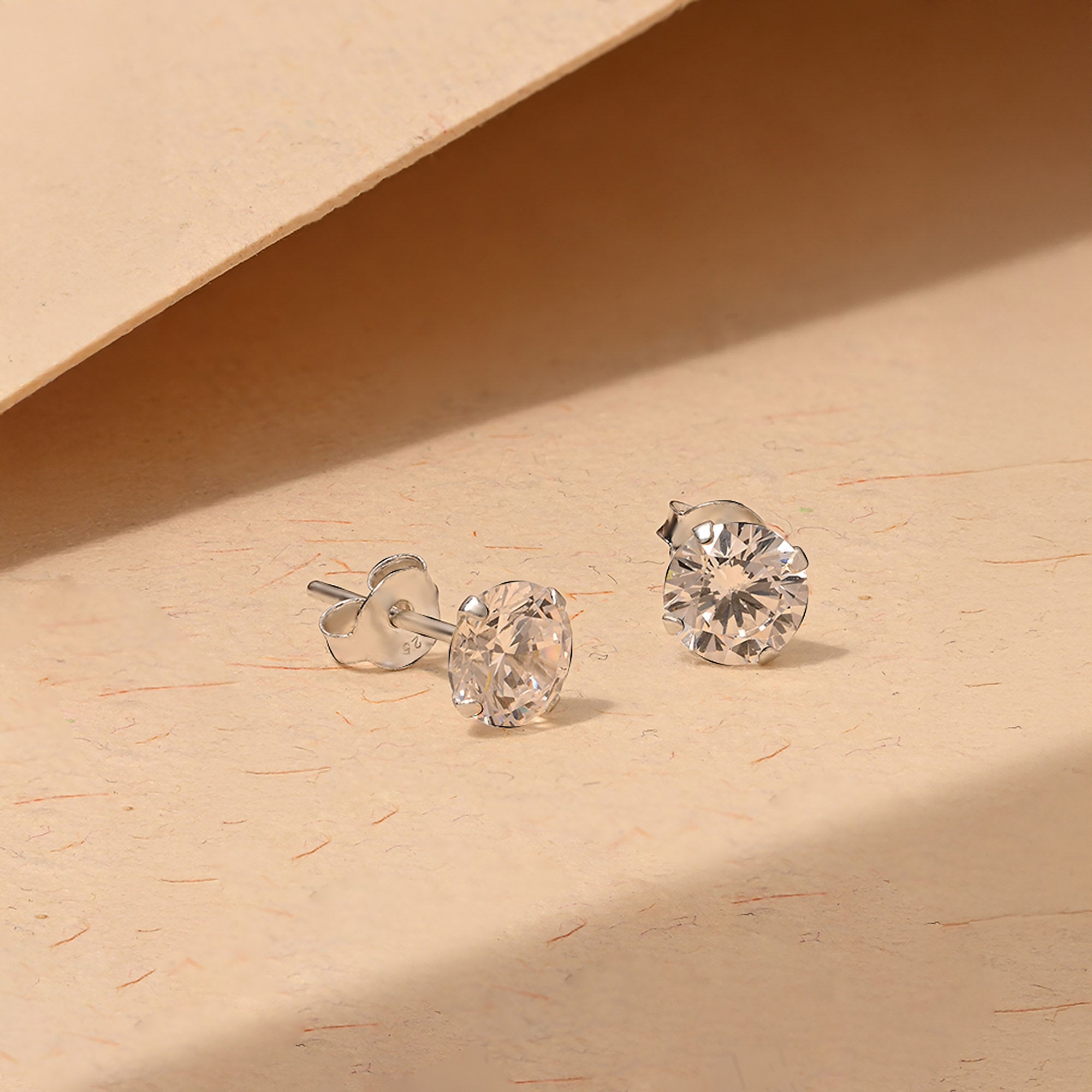 Classic Round CZ Stud Earrings
