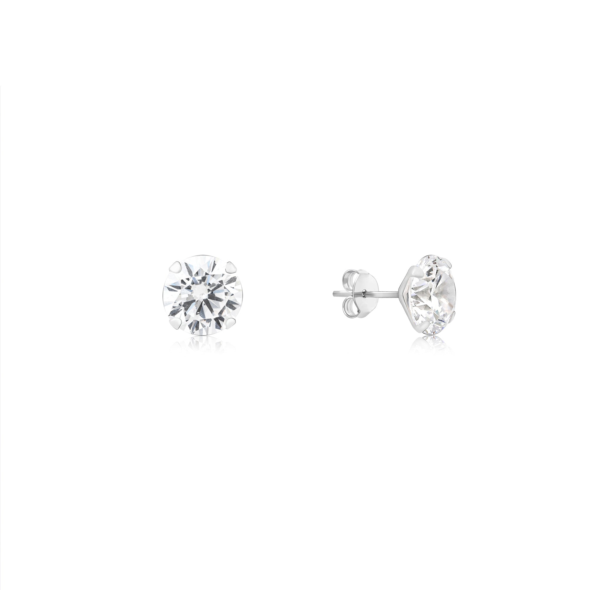Classic Round CZ Stud Earrings