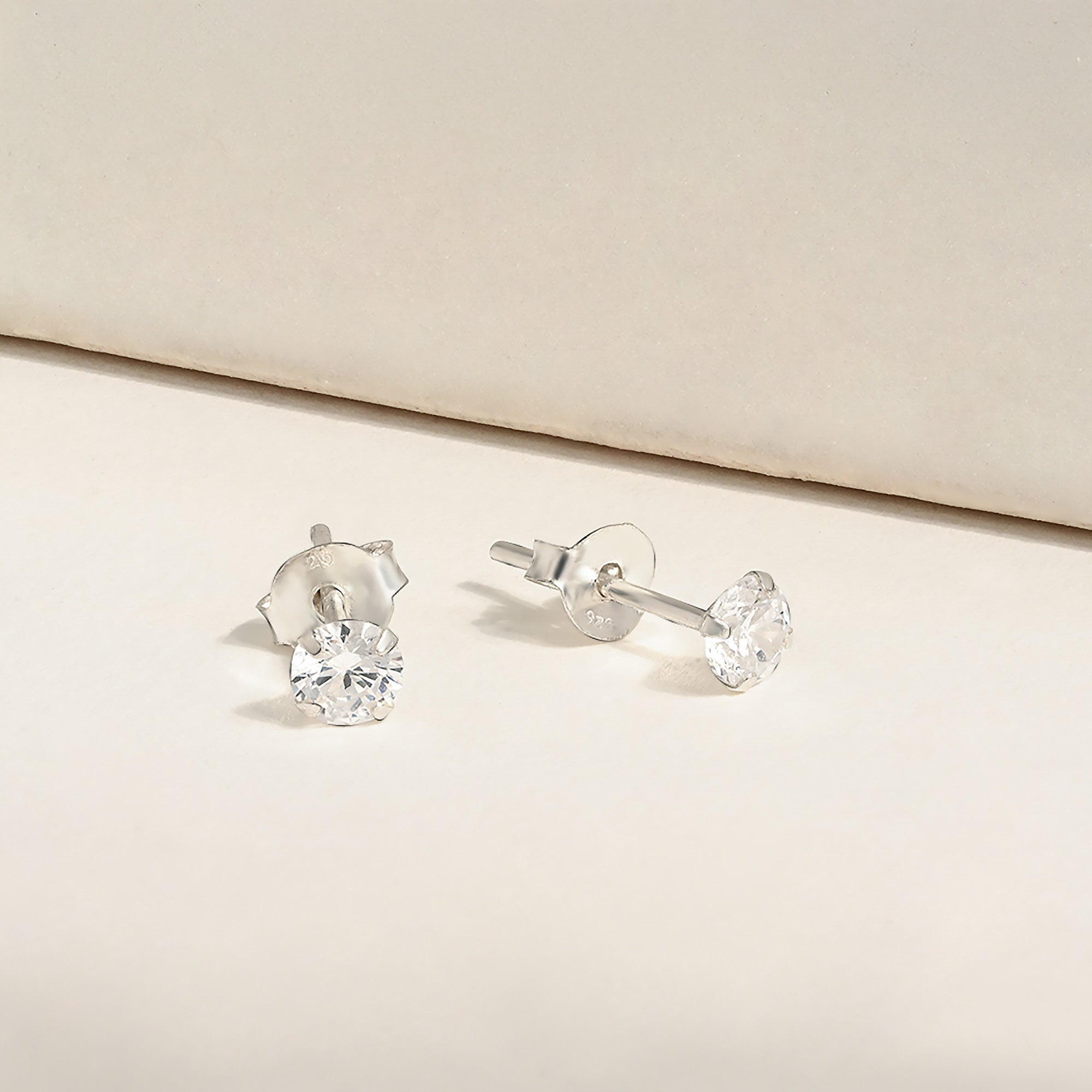 Classic Round CZ Stud Earrings