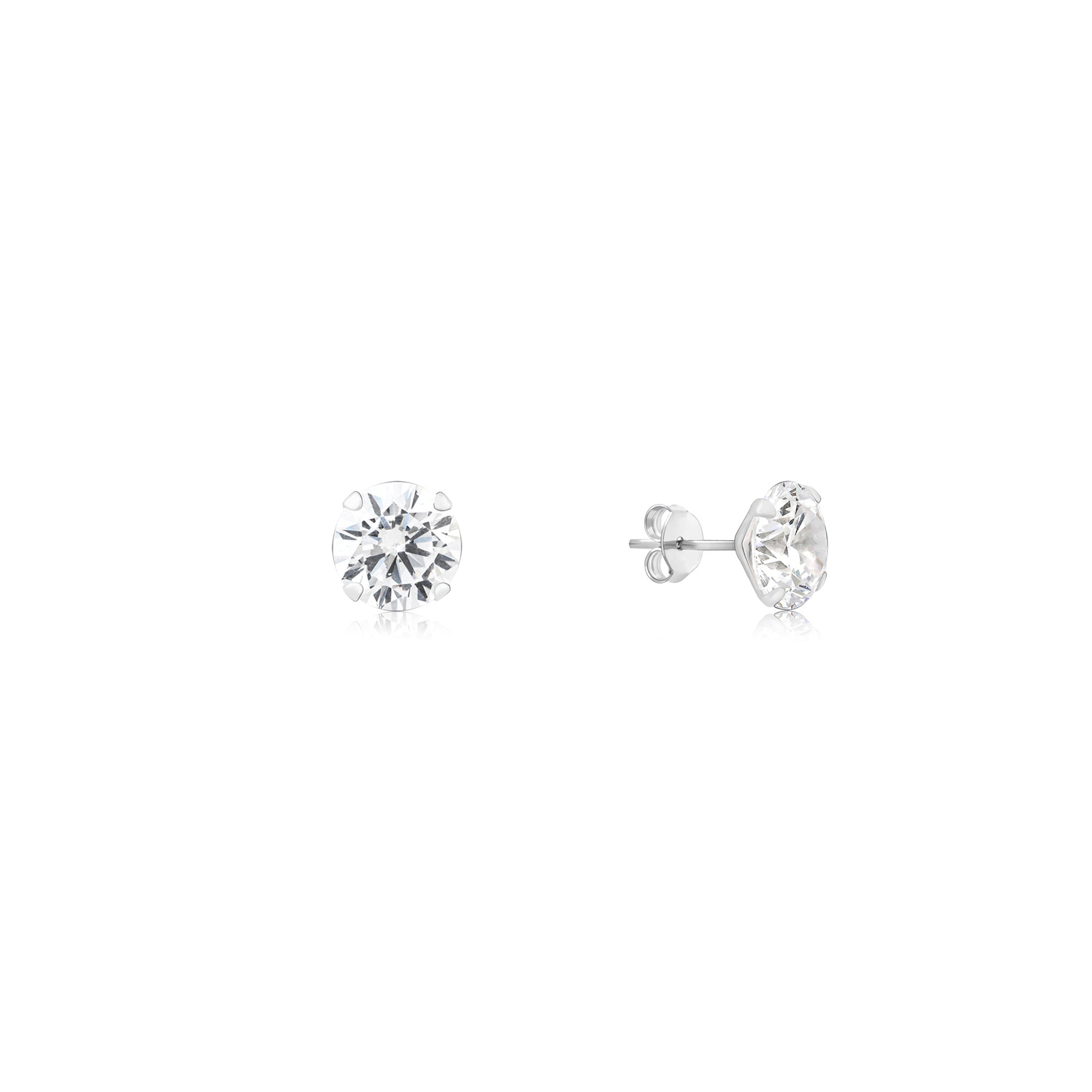 Classic Round CZ Stud Earrings