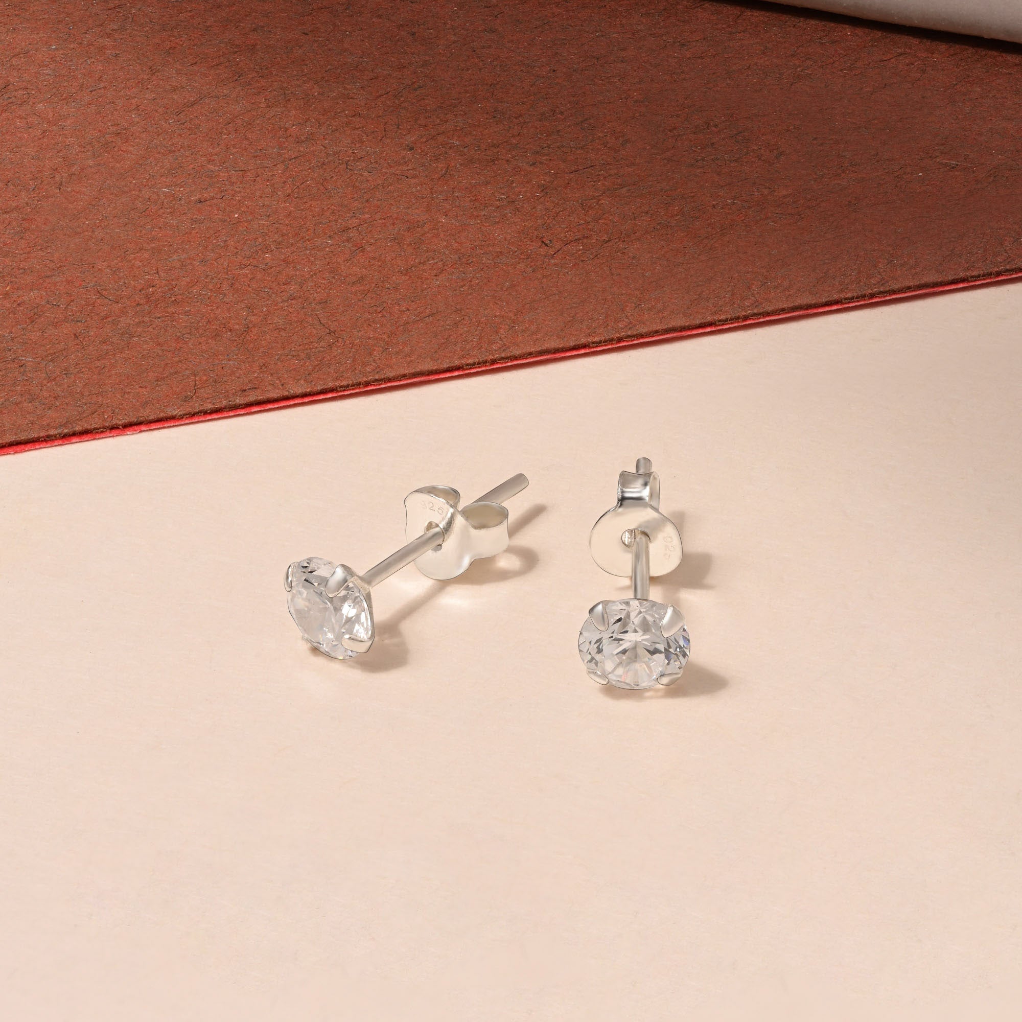 Classic Round CZ Stud Earrings