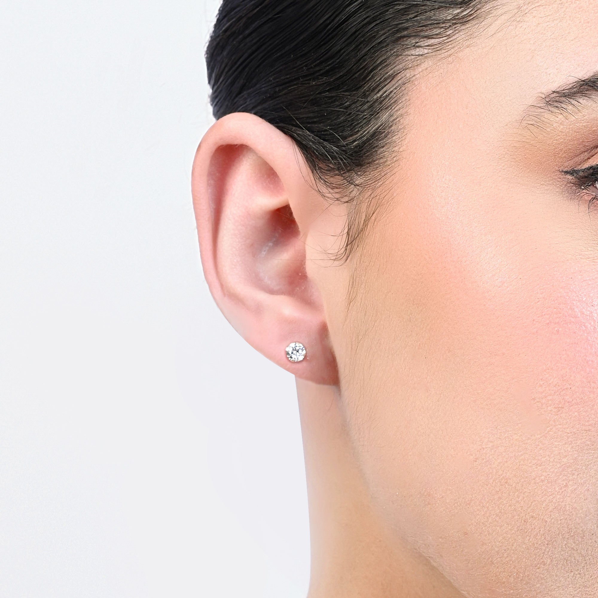 Classic Round CZ Stud Earrings