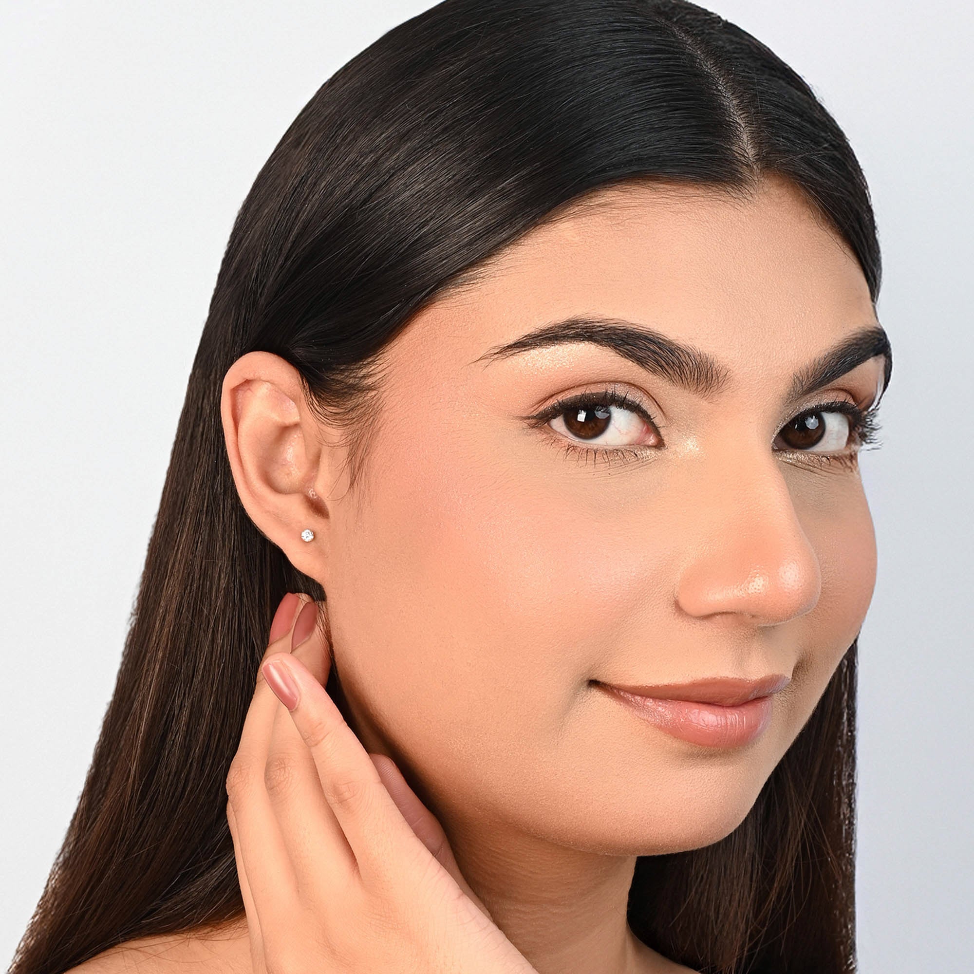 Classic Round CZ Stud Earrings