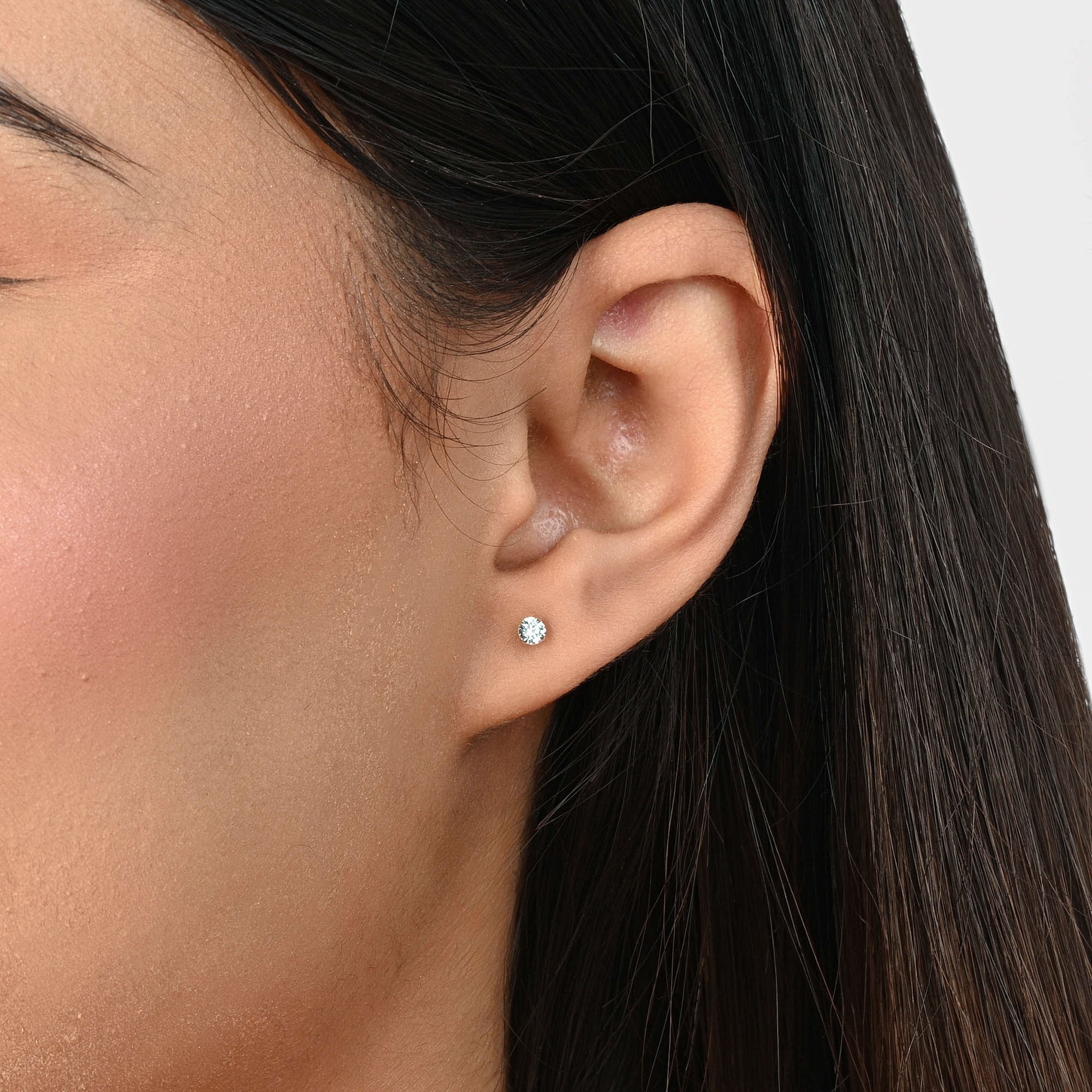 Classic Round CZ Stud Earrings